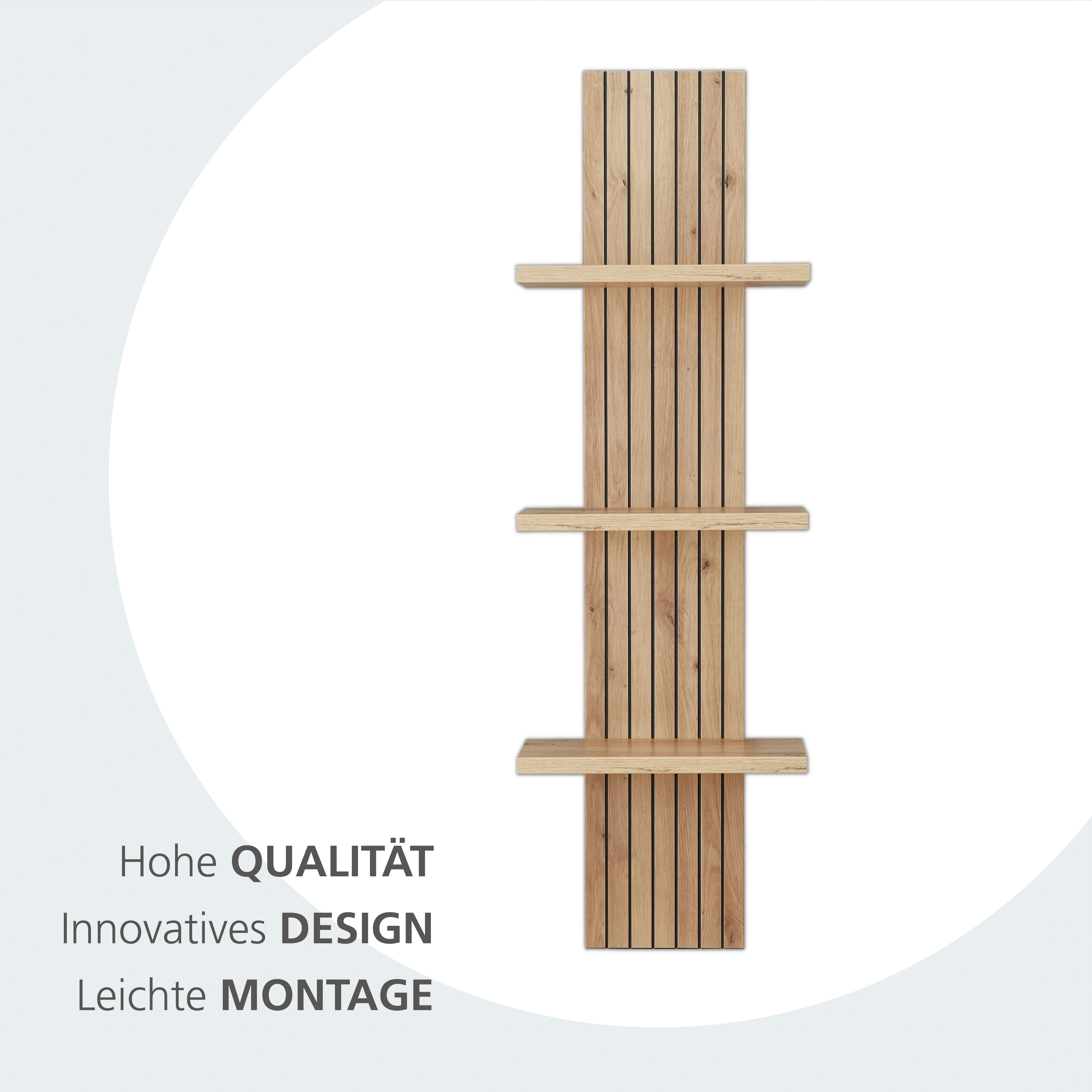 Innostyle Wandregal Core, Wandpaneel Maße B/H/T 38x120x22 cm, 1-tlg., Wandpaneel mit 3 Böden