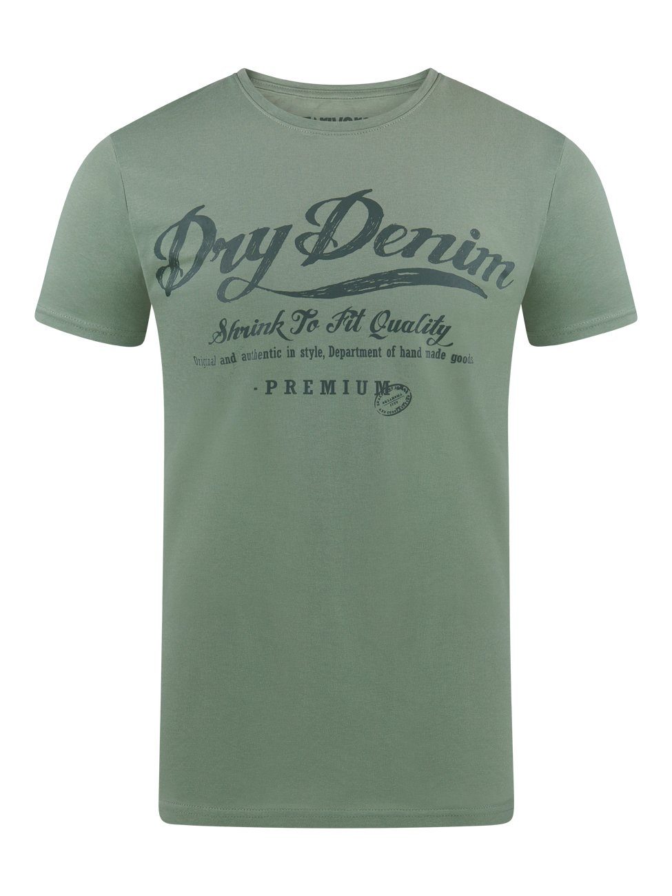 riverso T-Shirt Regular mit 100% (1-tlg) (AJD) Printshirt RIVLeon aus Fit Rundhalsausschnitt Tee Grün Kurzarm Baumwolle Herren Shirt
