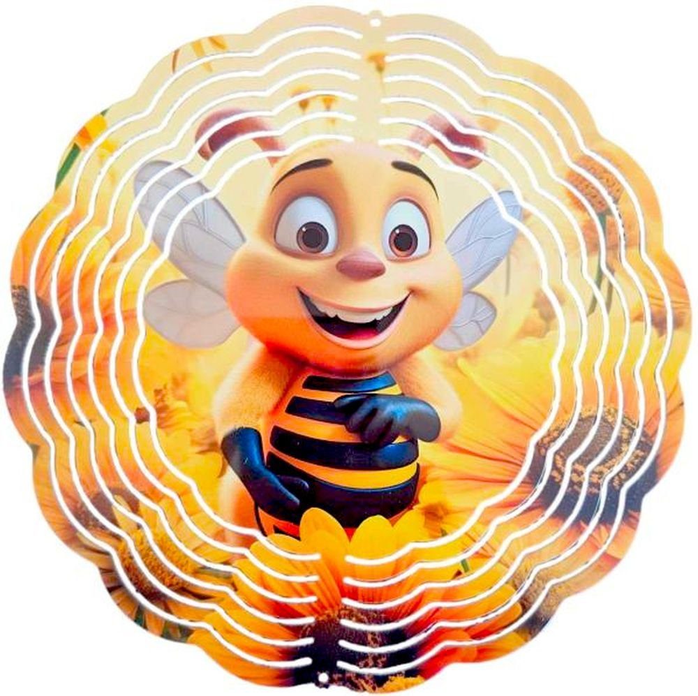 Ladreas Windspiel Edelstahl 3D Windspiel Windspinner 20cm Bienchen WI311