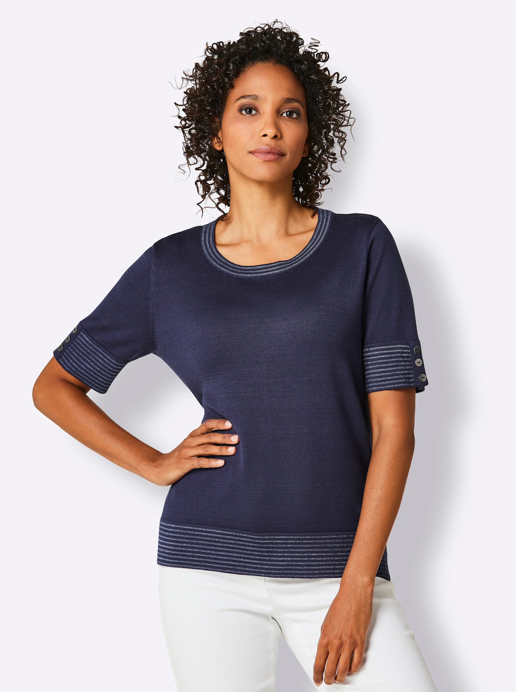 Strickpullover Kurzarmpullover