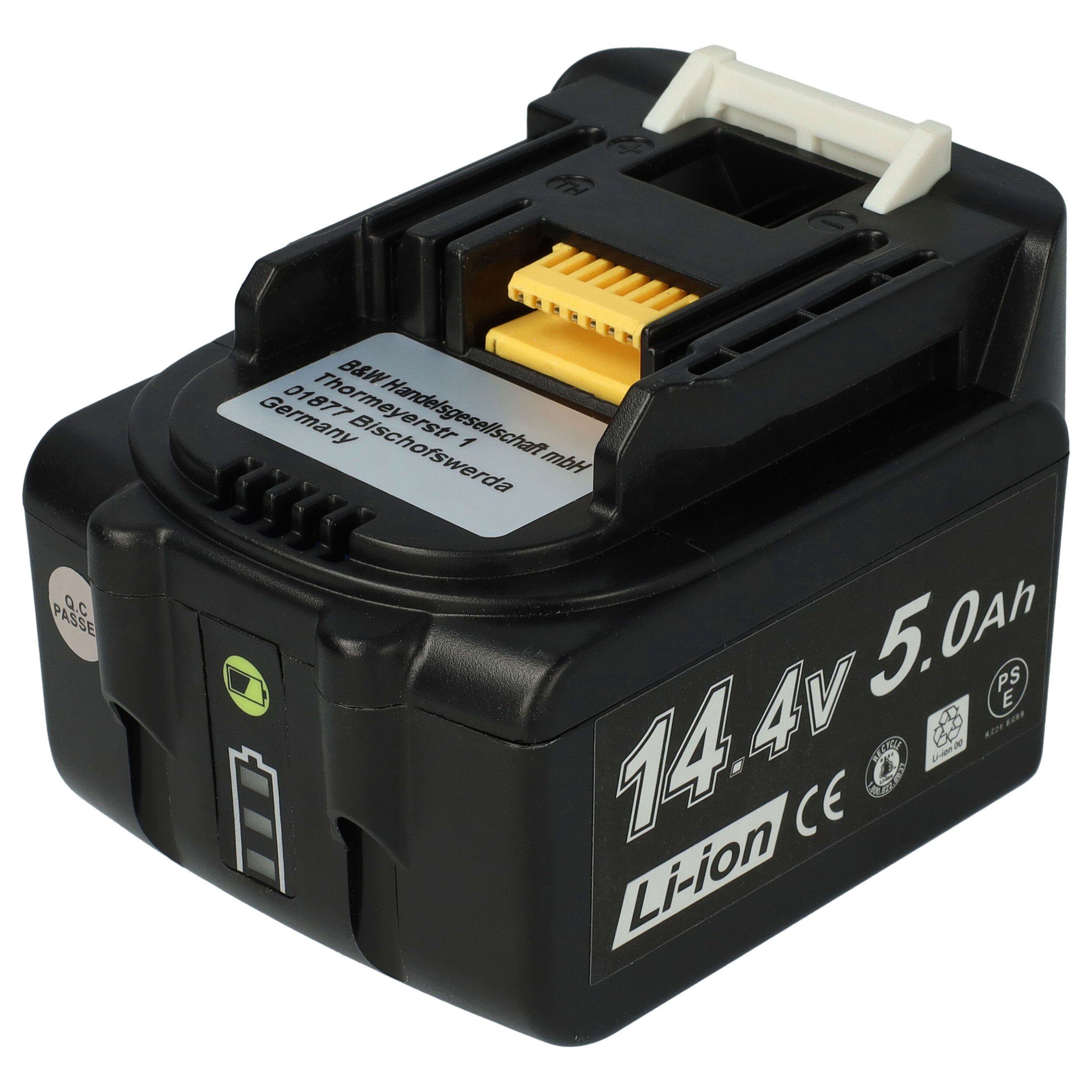 Extensilo Ersatz für Makita MAK1430Li, LGG1430, MET1821 für Akku Li-Ion 5000 mAh (14,4 V)