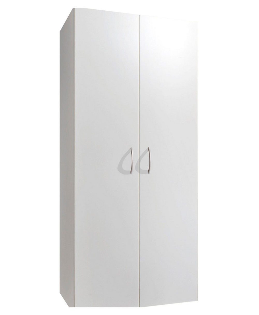 Wimex Kleiderschrank Multiraumkonzept (2 Türen, 5 Einlegeböden, 1-St., moderne Optik, Kunststoffgriffe in Alufarben, Scharniere aus Metall) 70x40x185cm weiß
