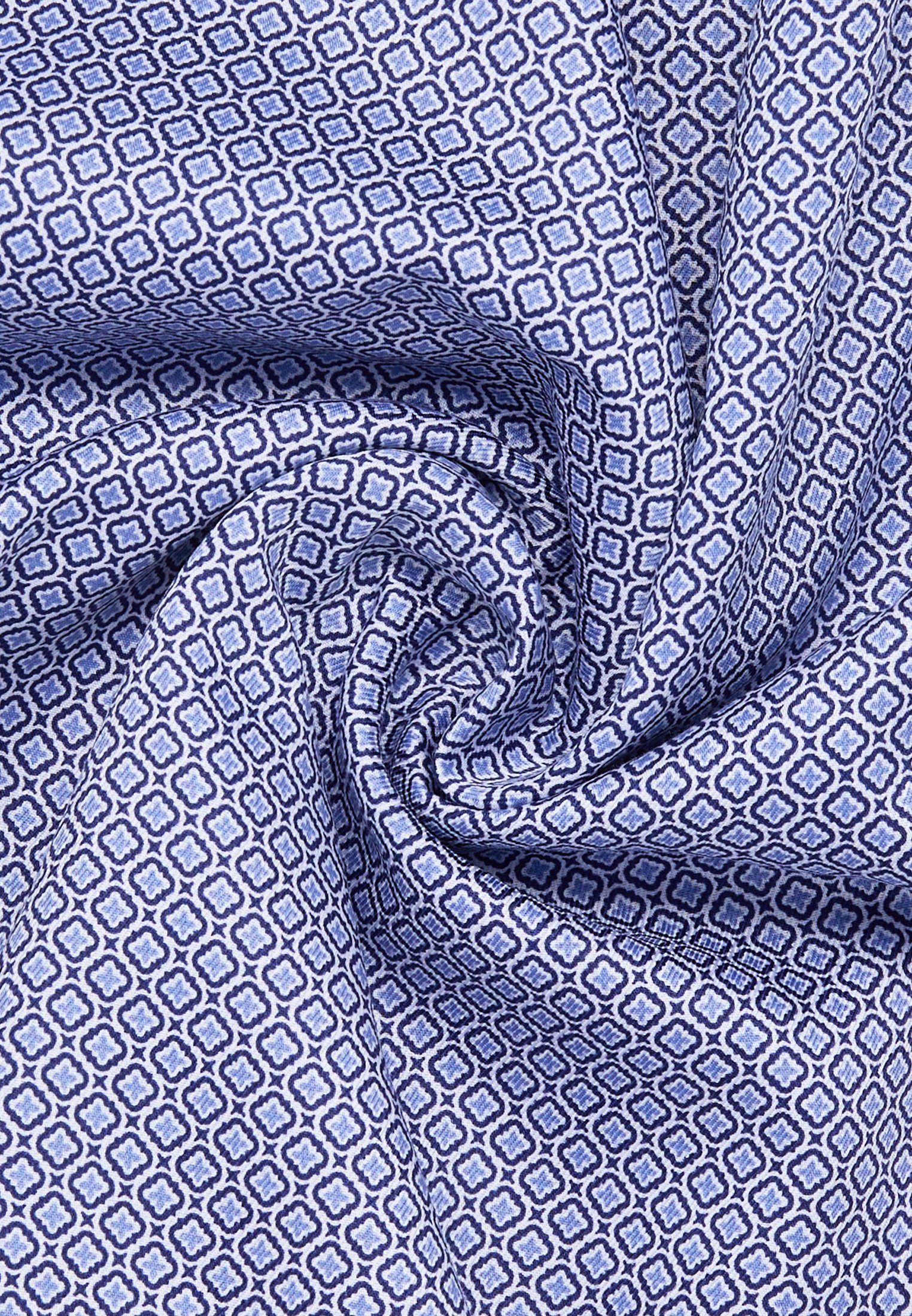 Eterna blau/hellblau Langarmhemd FIT SLIM