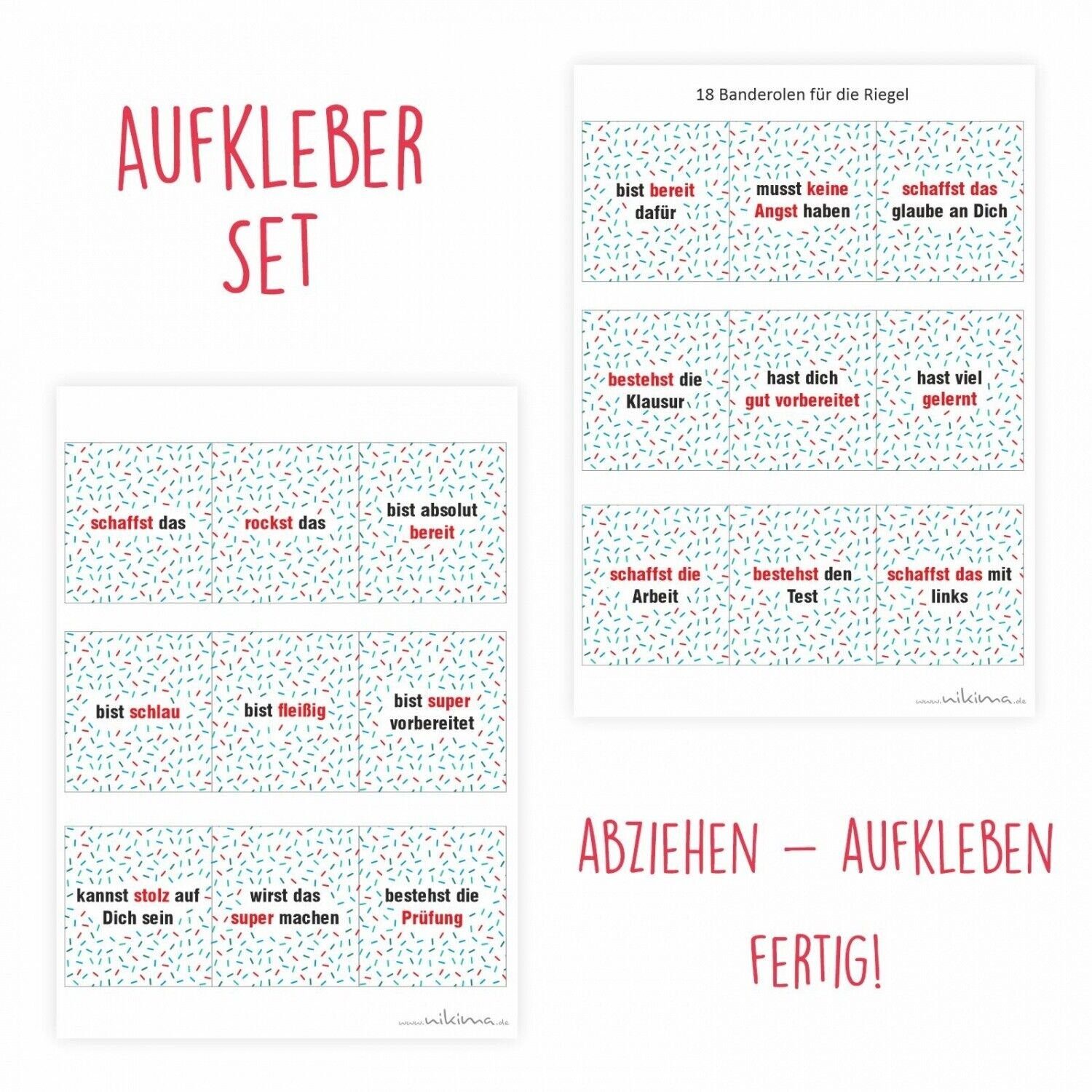 nikima Packpapier Duplo SET Motivation Prüfung - Du schaffst AUFKLEBER das