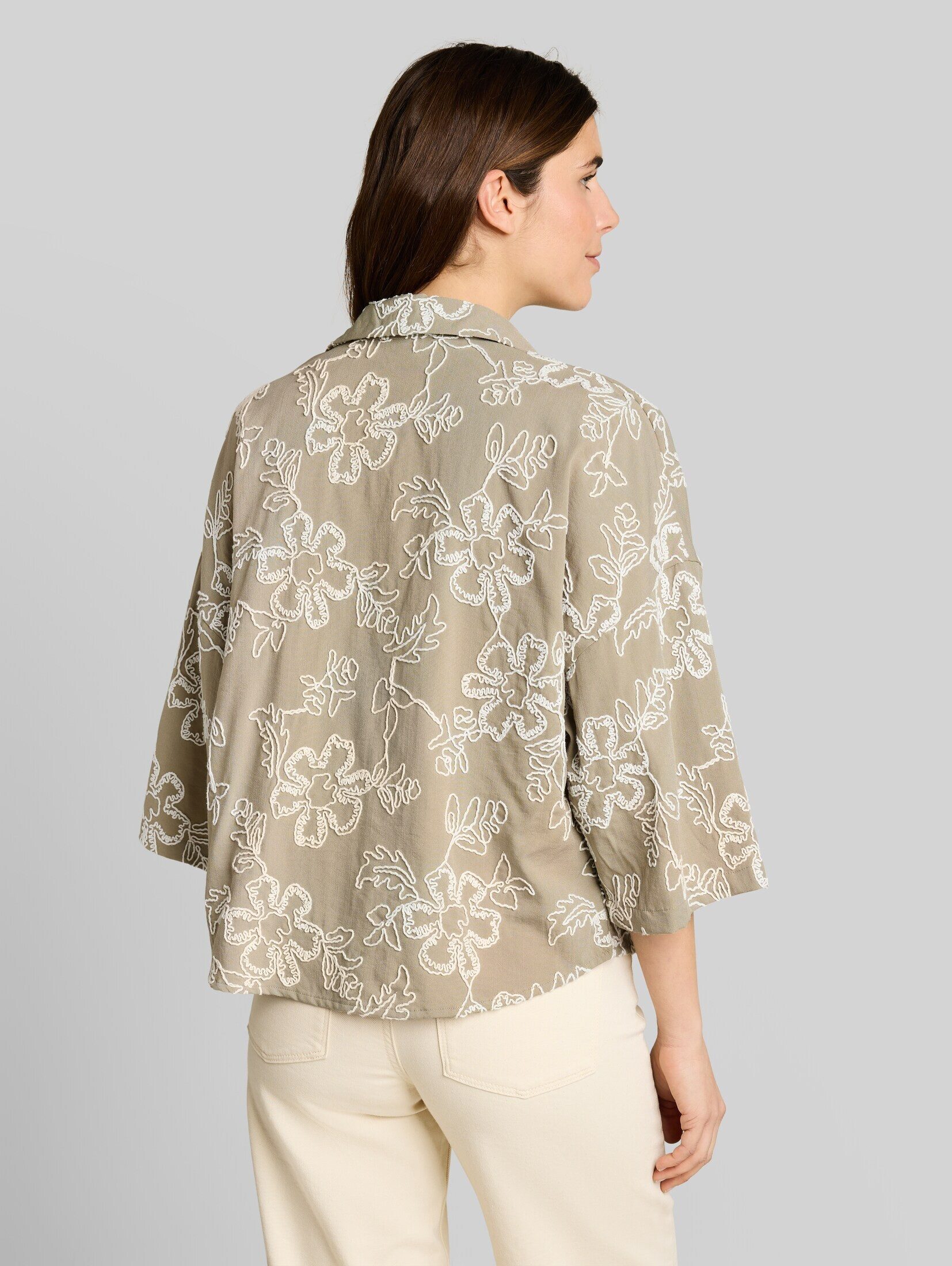 TOM TAILOR Langarmbluse Blusen & Shirts Oversize Bluse mit Blumen-Stickereien