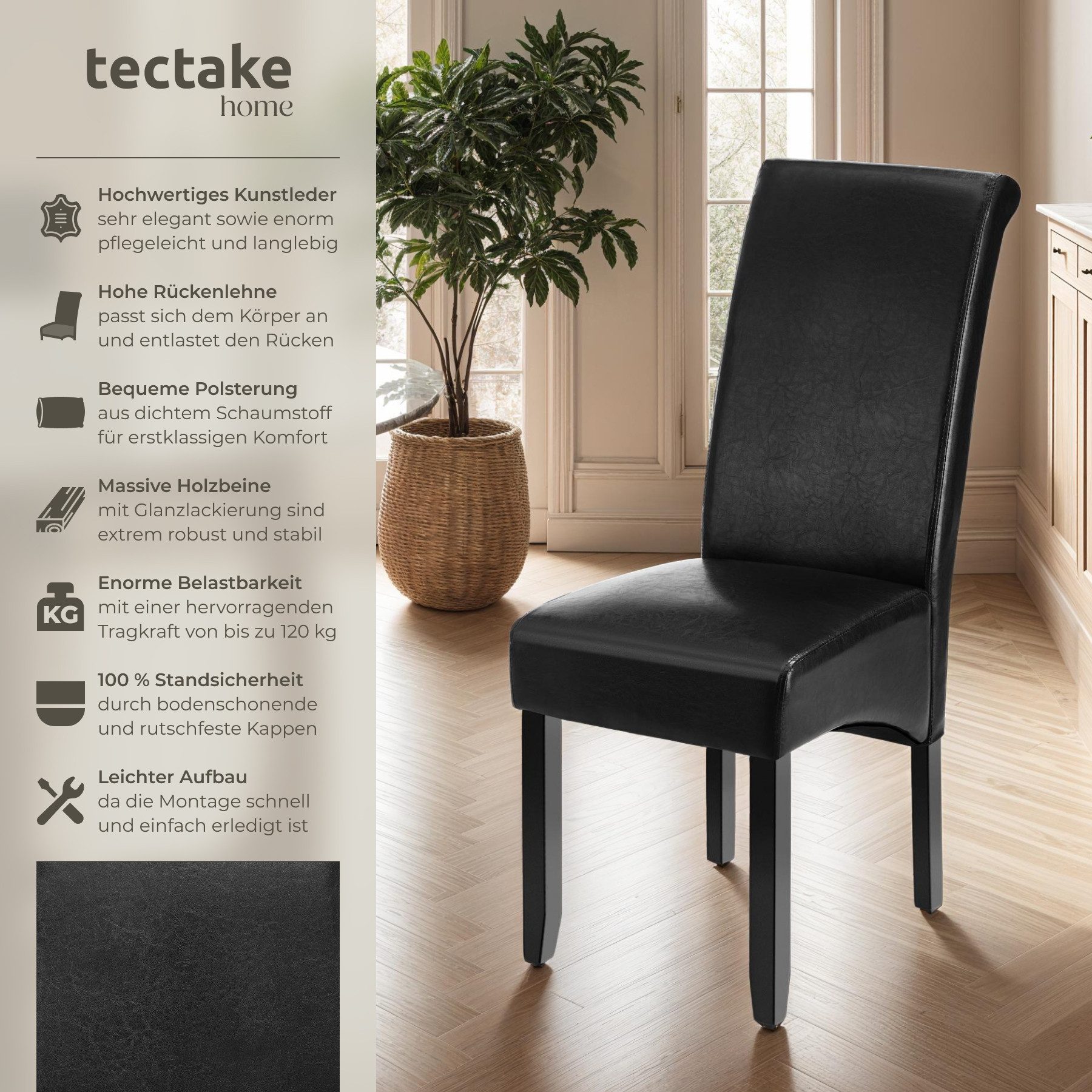 tectake Esszimmerstuhl (Set, 4 St), Ergonomische günstig online kaufen