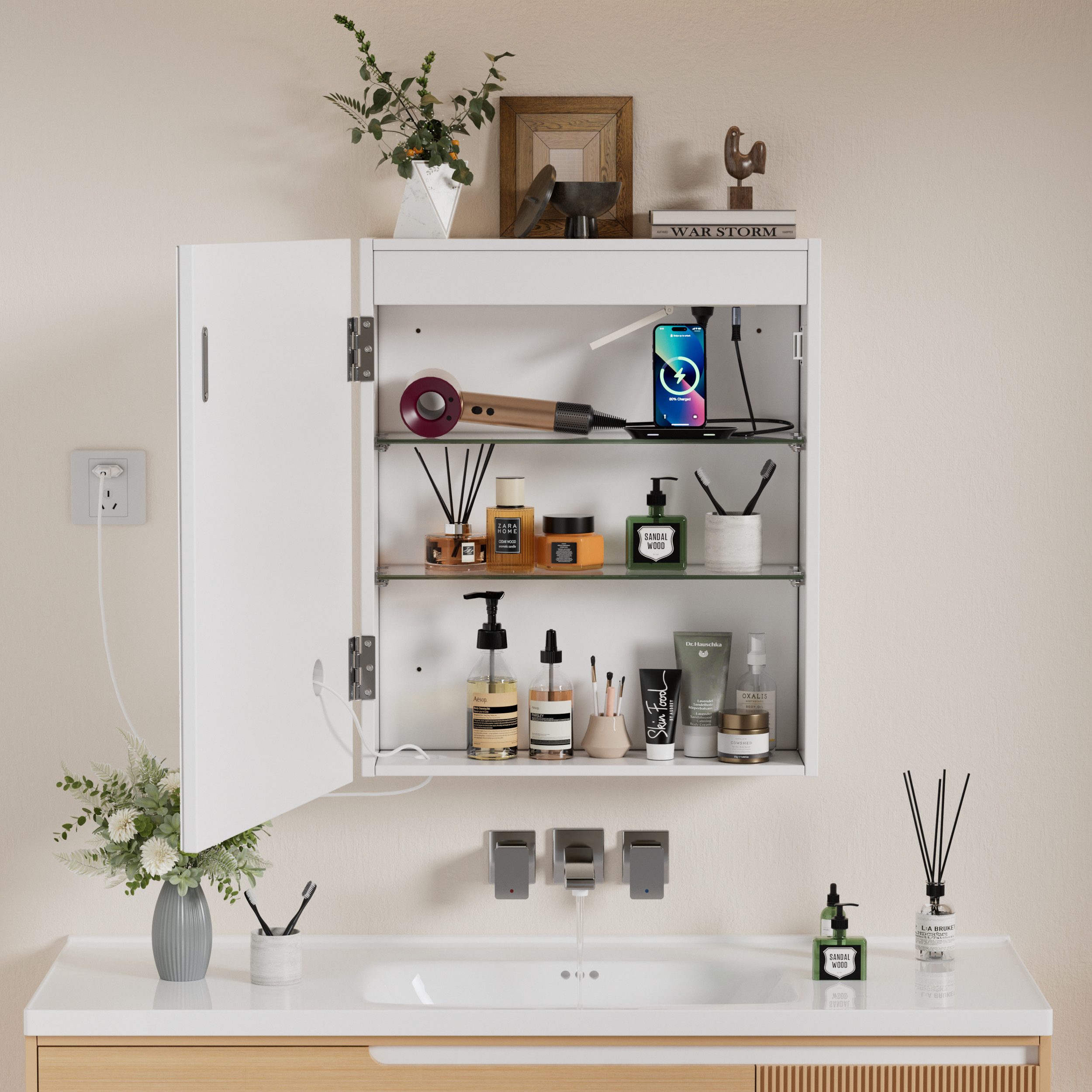 TWSOUL Badezimmerspiegelschrank Spiegelschrank mit LED-Beleuchtung , Antibe günstig online kaufen