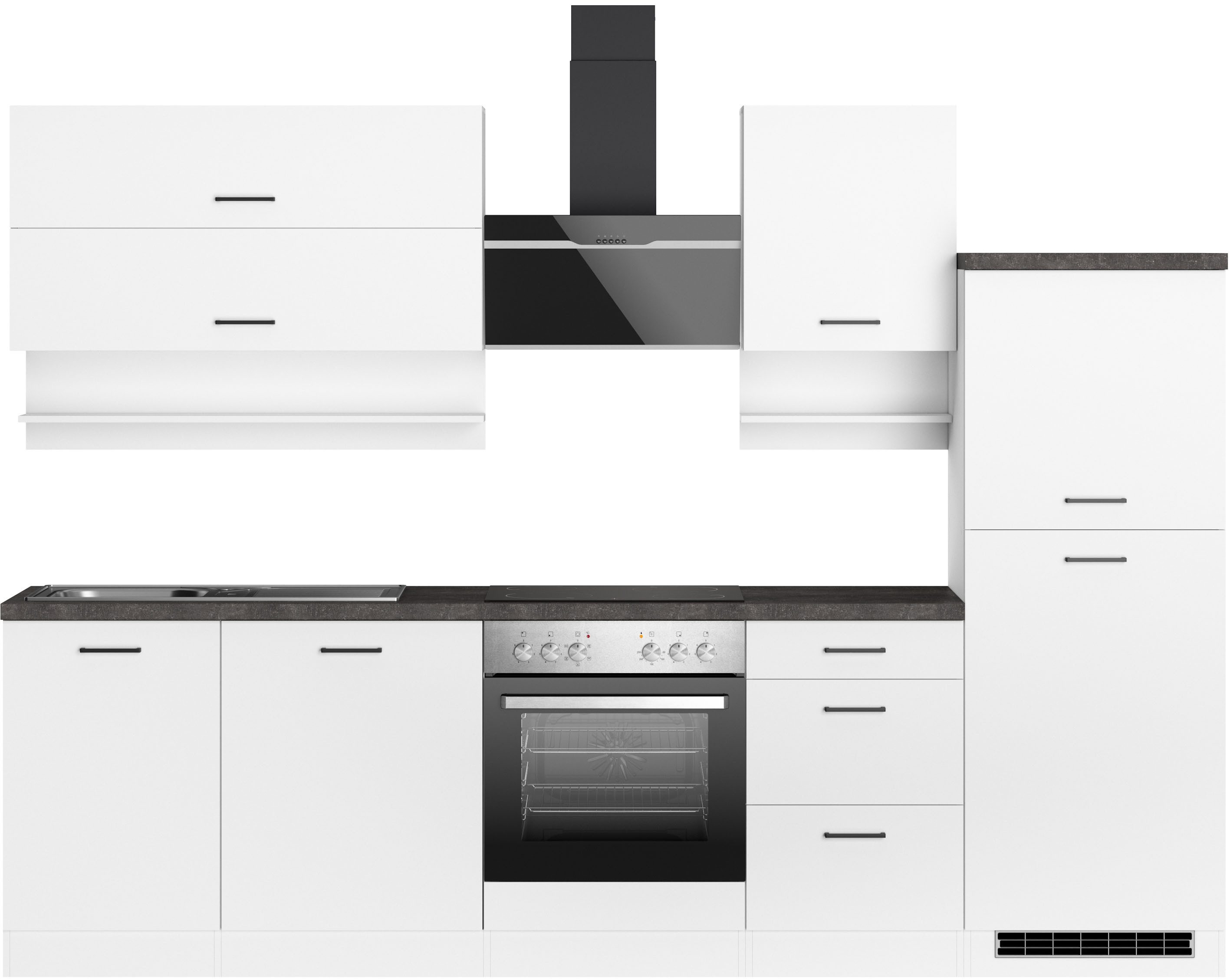 KOCHSTATION Кухніzeile KS-Frieda Breite 280 cm, wahlweise mit E-Geräten, mit 38mm starker Arbeitsplatte