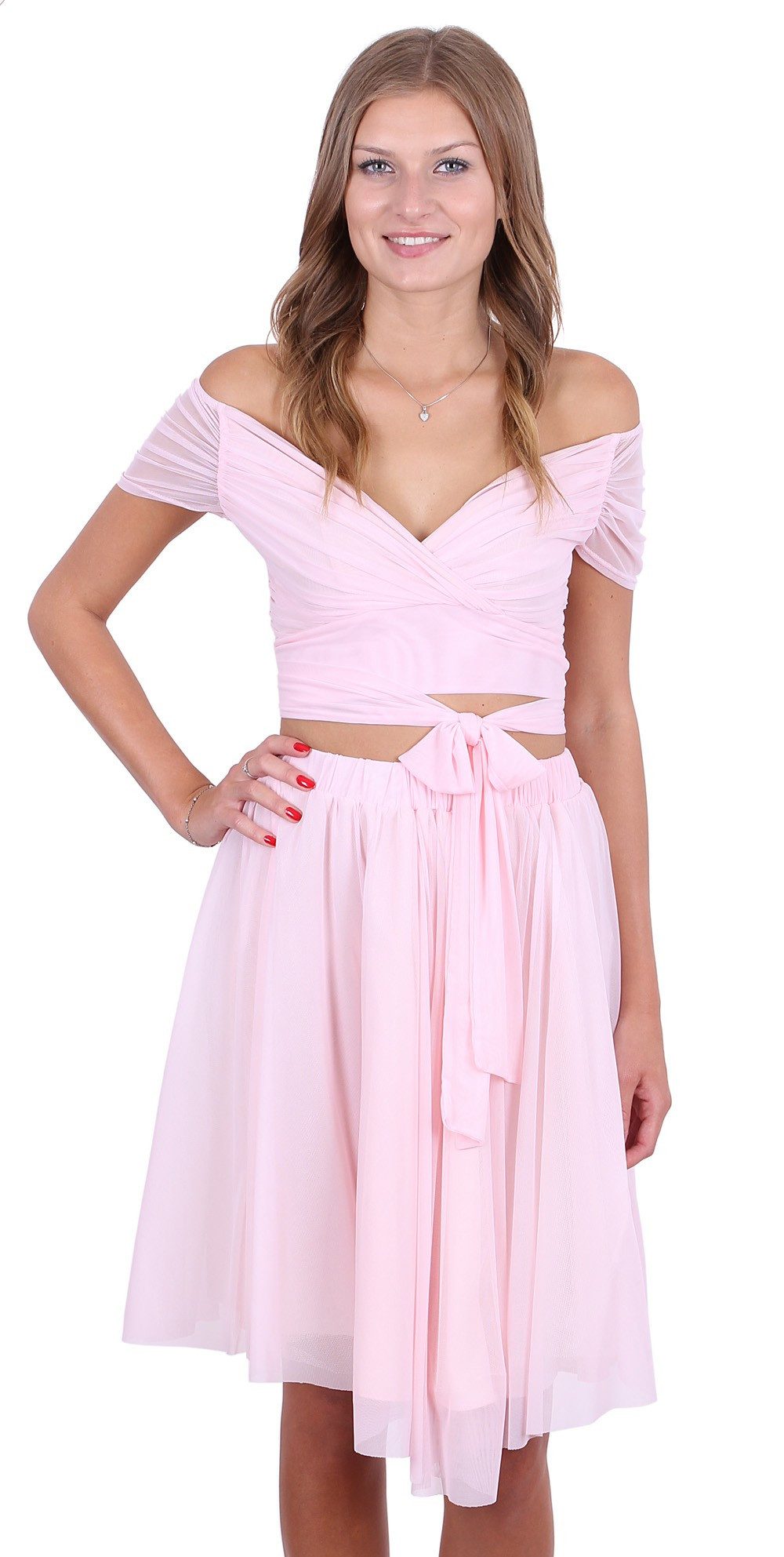 Midikleid John Zack Rosa Tüll-Midirock XS