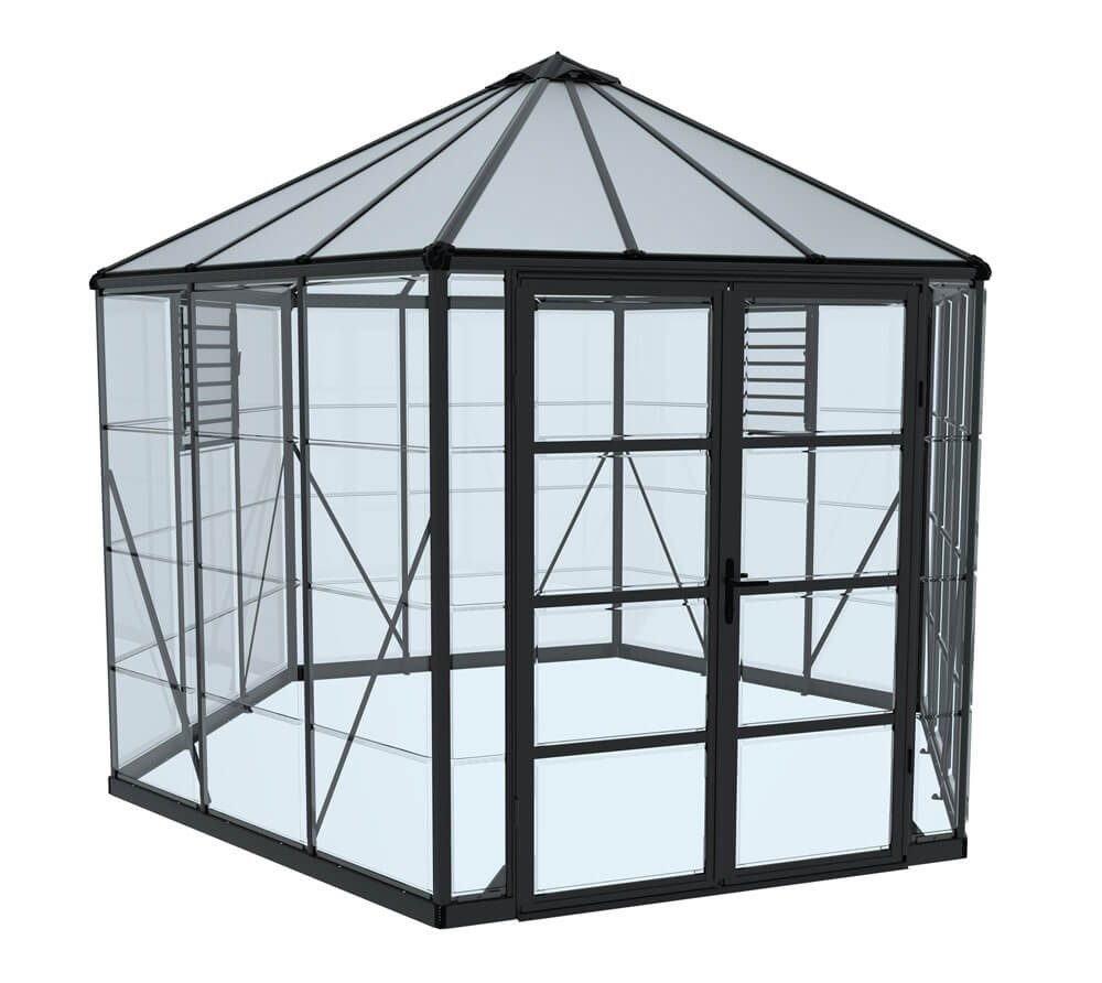 Palram - Canopia Gewächshaus Gewächshaus Oasis, Montagefreundliches Schiebepaneel-System, LxBxH 363x316x289cm
