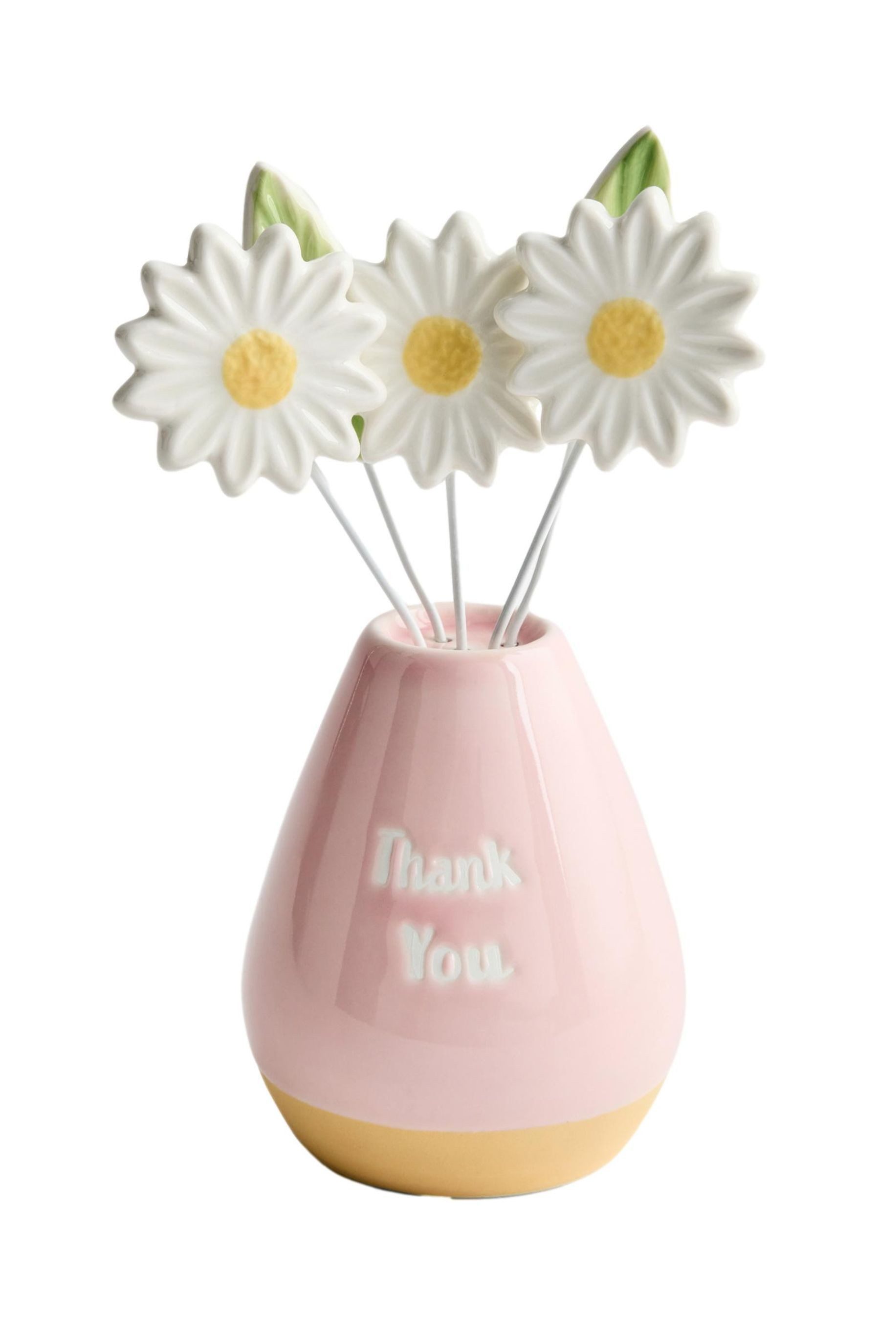 Dekoobjekt Keramikblumen in einer Vase, Thank You Deko