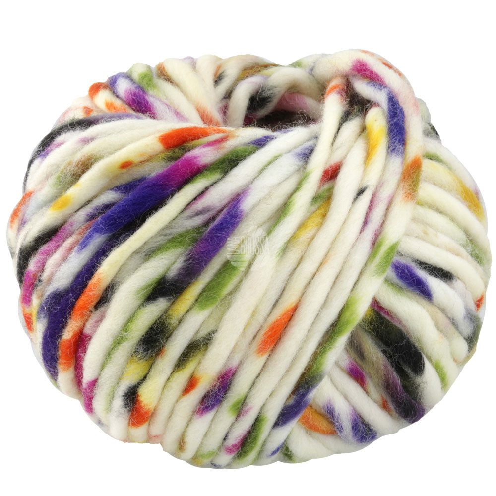 LANA GROSSA CONFETTI Häkelwolle, 50 m (Fingerdickes Merino-Dochtgarn mit Sprenkeldruck), 100 g