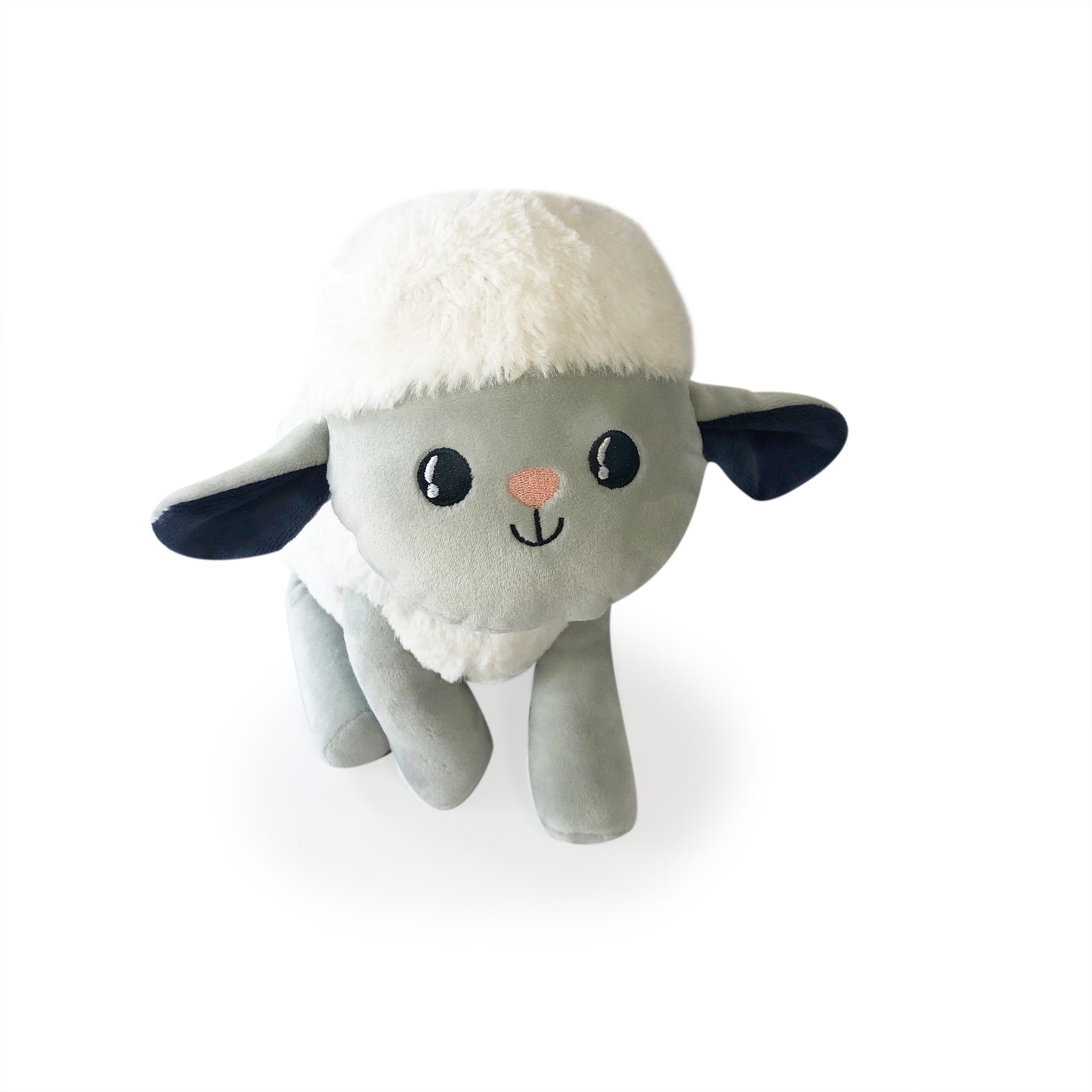 Pabobo LED Nachtlicht Milo das Schaf mit 2 Einschlafliedern und 7 Sounds, Einschlafhilfe, Kuscheltier mit Sound, ca. 45 x 25 x 8 cm, Angelcare | Nachtlichter