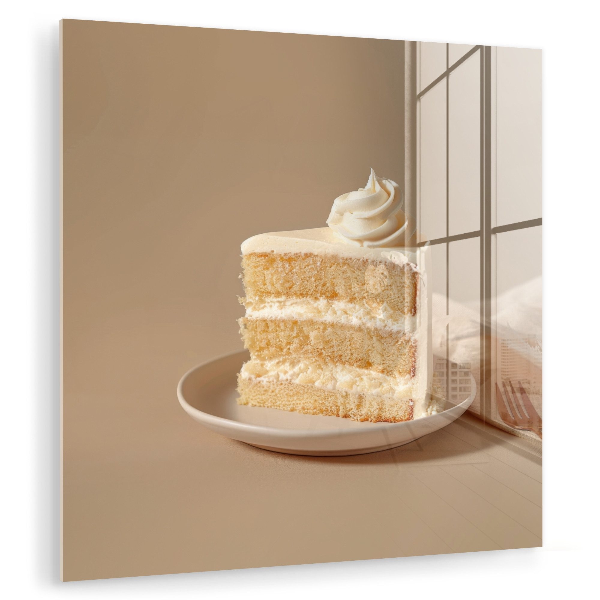 MuchoWow Acrylglasbild Vanillekuchen - Torte - günstig online kaufen