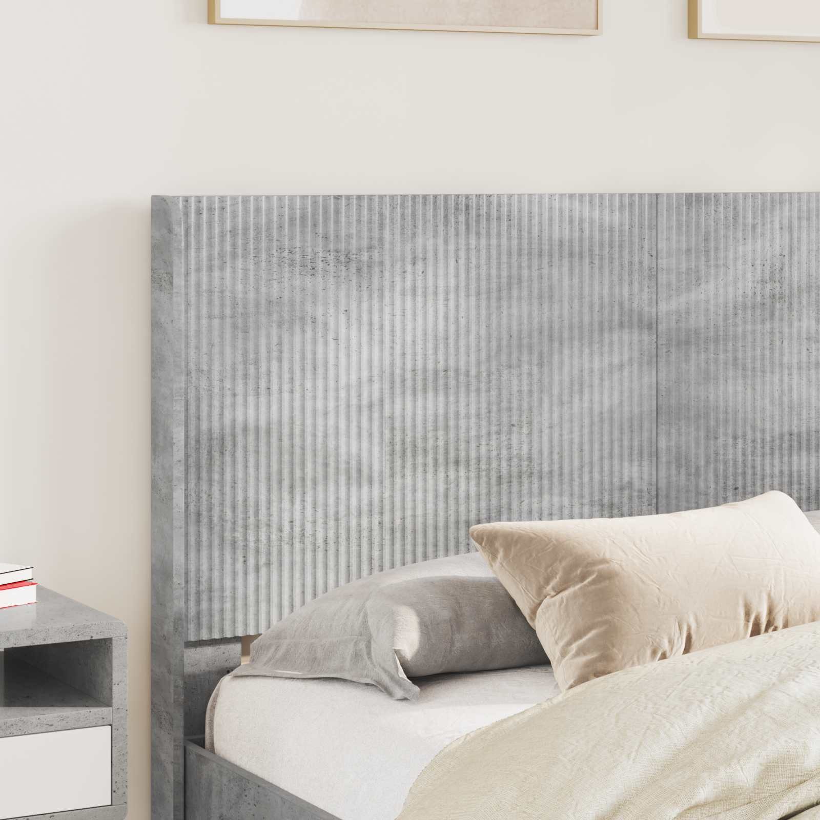 vidaXL Bett Bettgestell mit Stauraum und Kopfteil Betongrau 150 x 200 cm (1-tlg)