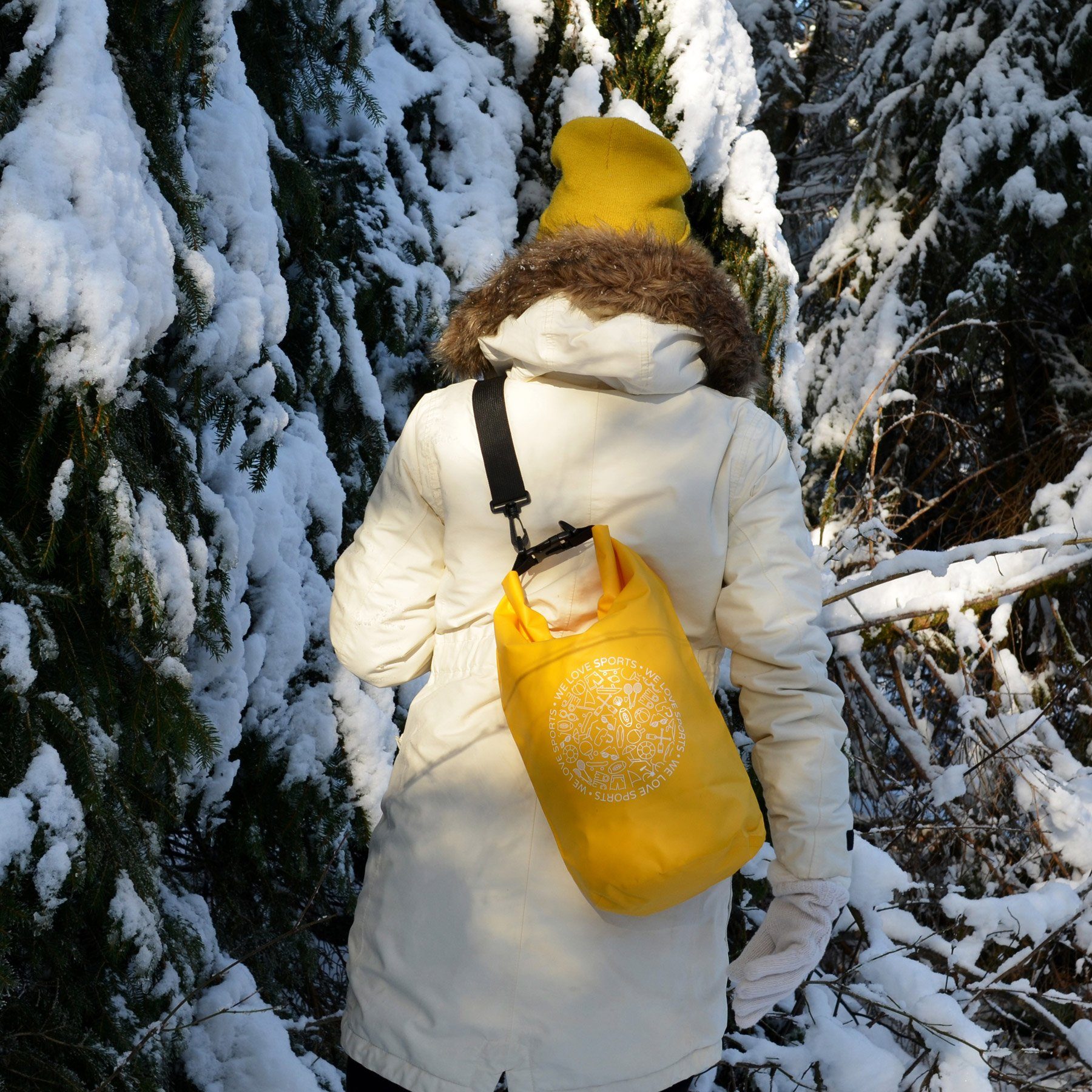 FASports Drybag Wasserdichte Tasche Aquino, Gelb, Seesack/Packsack mit Tragegurt (1-tlg., H: 35 cm, Ø 18 cm), 5 Liter – Bild 5 von 5