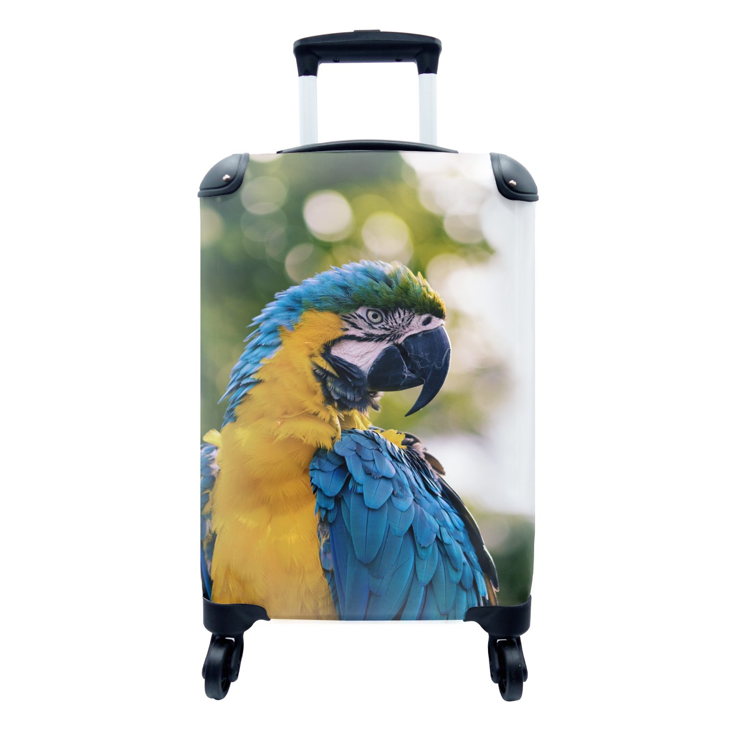 Reisekoffer mit Papagei Ferien, - - Ara, rollen, Handgepäck Trolley, MuchoWow Vogel Rollen, Reisetasche Handgepäckkoffer 4 für