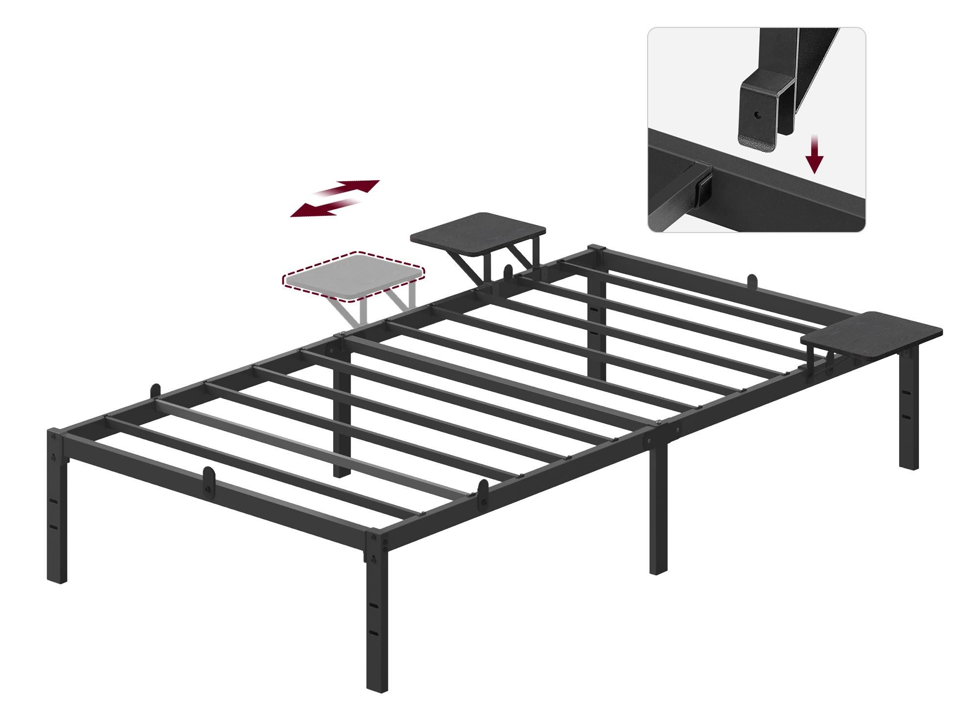 VASAGLE Bettgestell (90 x 200 cm), mit 2 Aufbewahrungsregalen, mehrere Größ günstig online kaufen