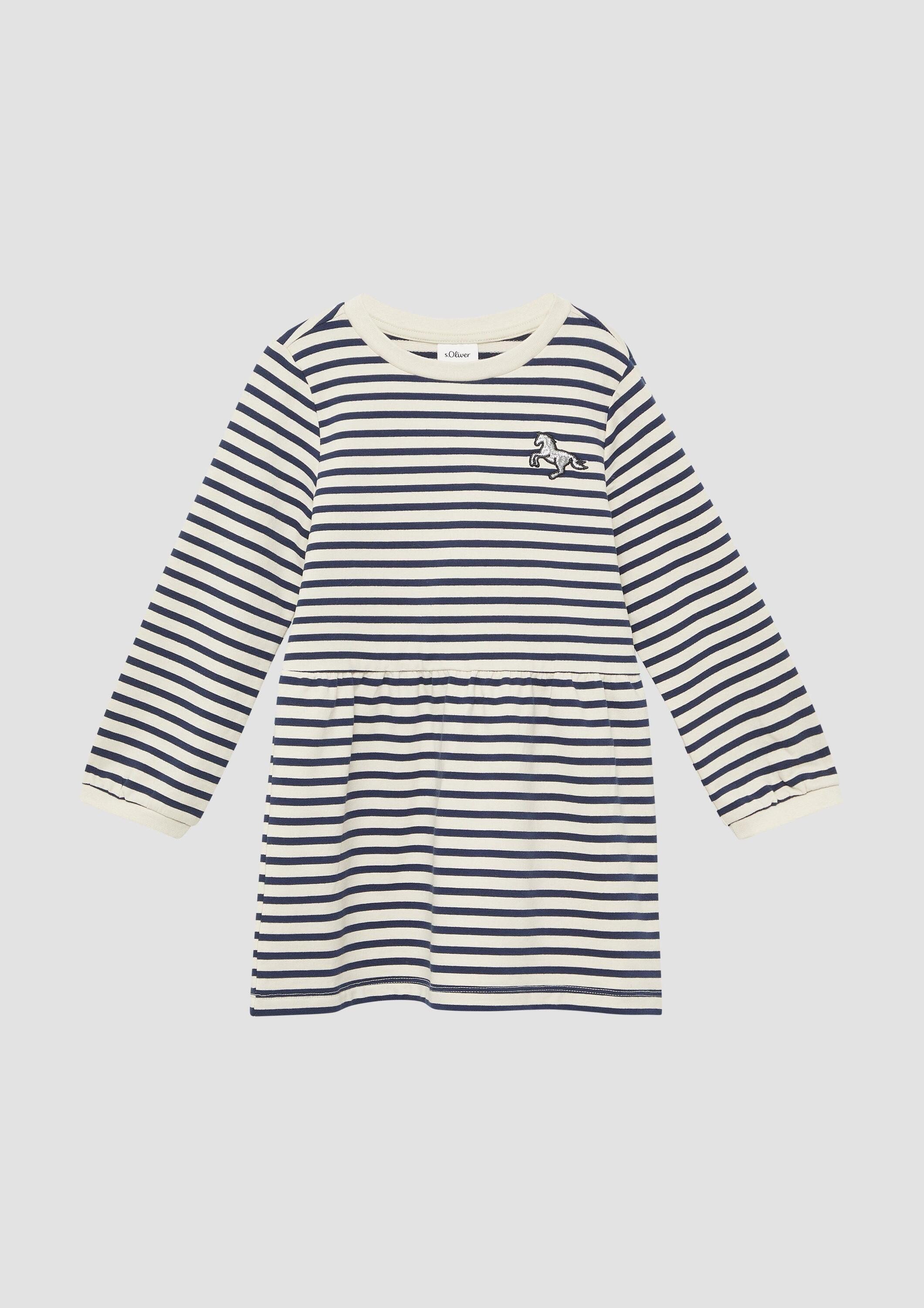 s.Oliver Midikleid Kleid Leichtes Sweat-Kleid mit glitzerndem Stickerei-Detail