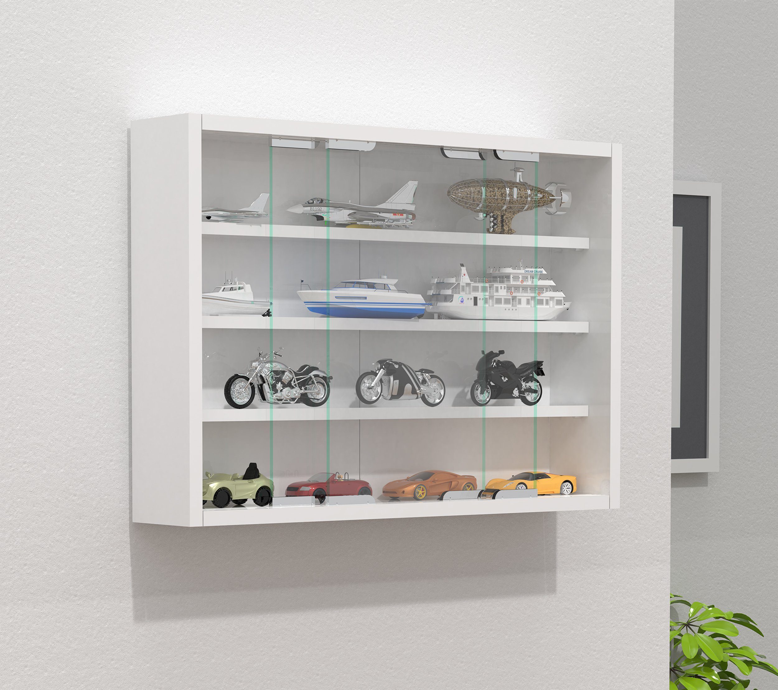 VCM Hängevitrine Agisa B. 57 x T. 10 x H. 40 cm Präsentation und Aufbewahrung von Sammlerstücken, Wohnzimmer oder Büro – Bild 3 von 4
