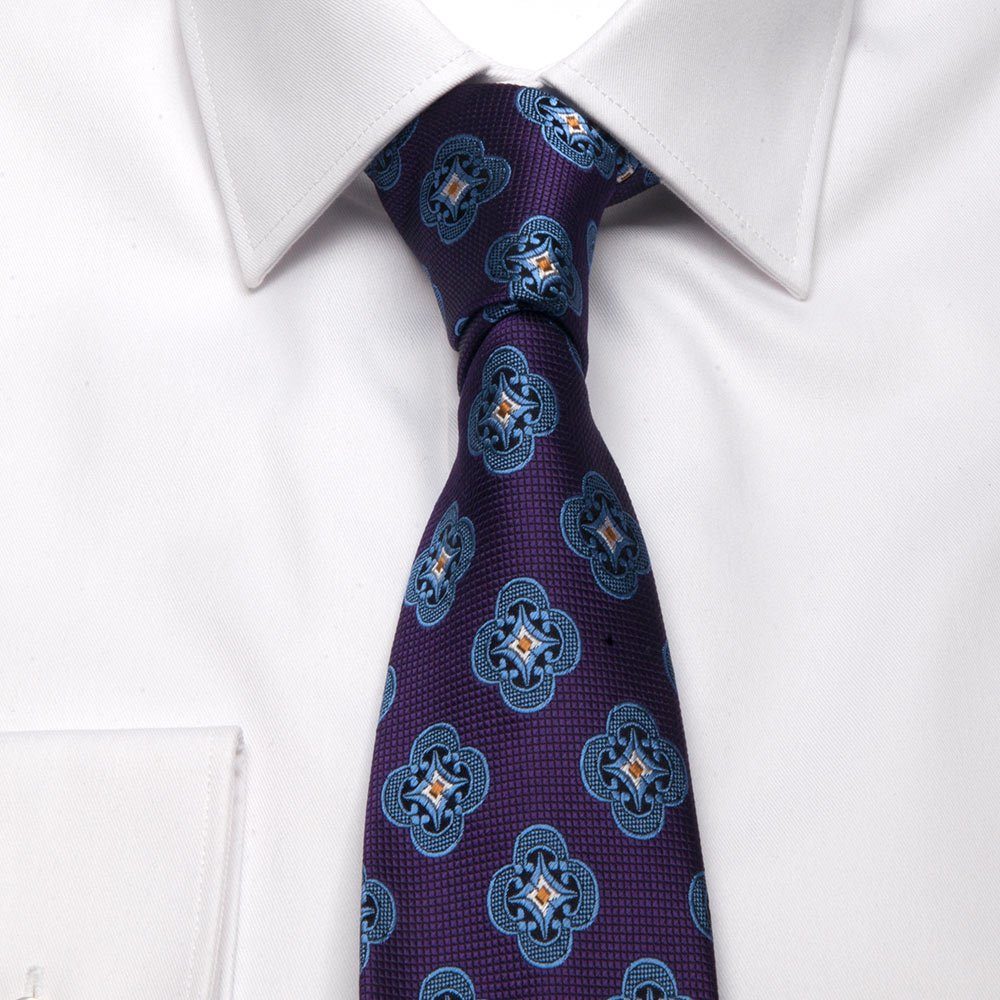 BGENTS Krawatte Seiden-Jacquard Krawatte (8cm) geometrischem Breit mit Ultra Muster Violet