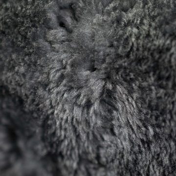 Hochflor-Teppich Einfarbiger Designer Teppich mit runden Ecken – anthrazit, Teppich-Traum, rechteckig, Höhe: 16 mm