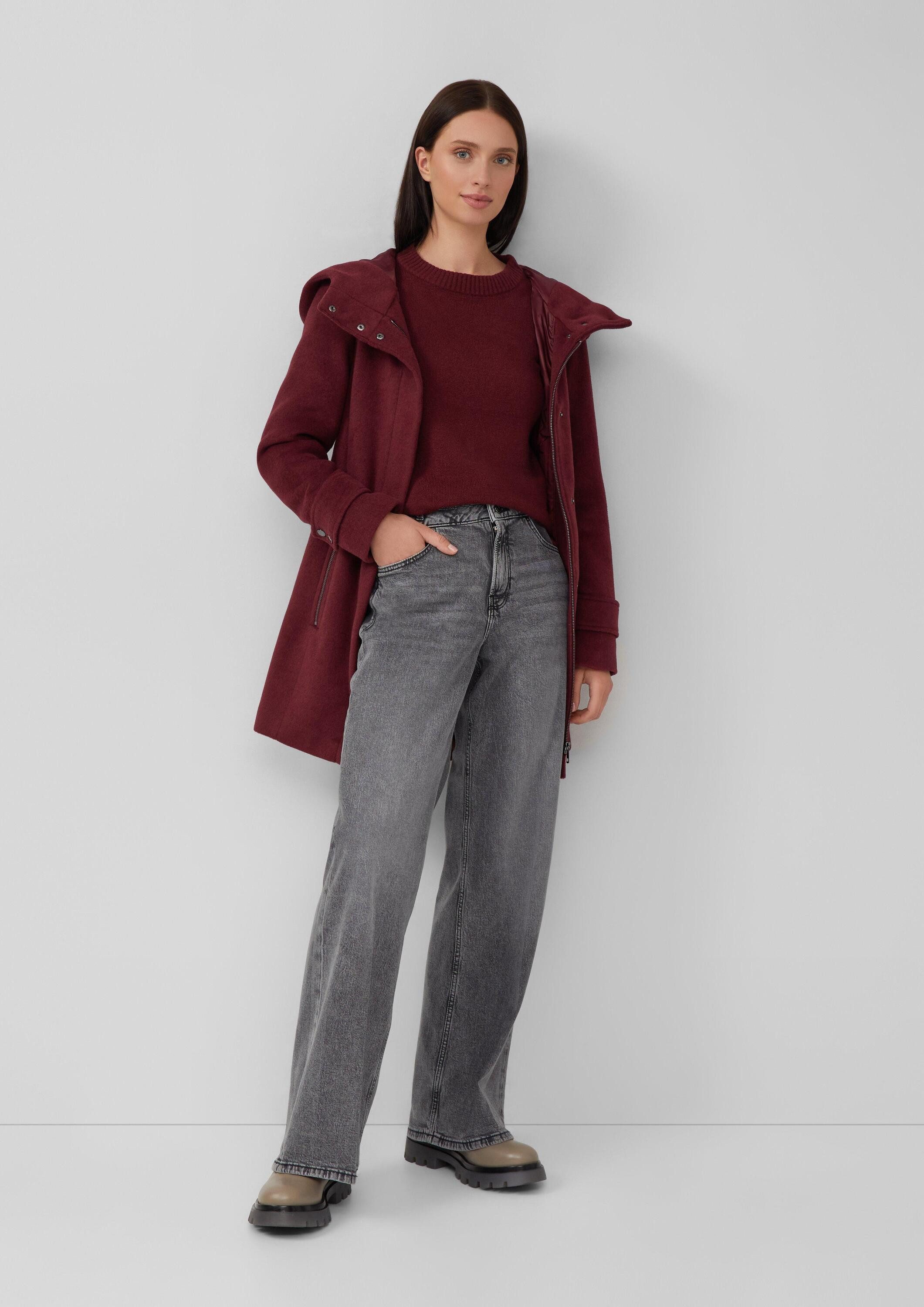 s.Oliver Funktionsmantel Outdoor-Mantel Wollmix-Mantel im Slim Fit mit Gürtel