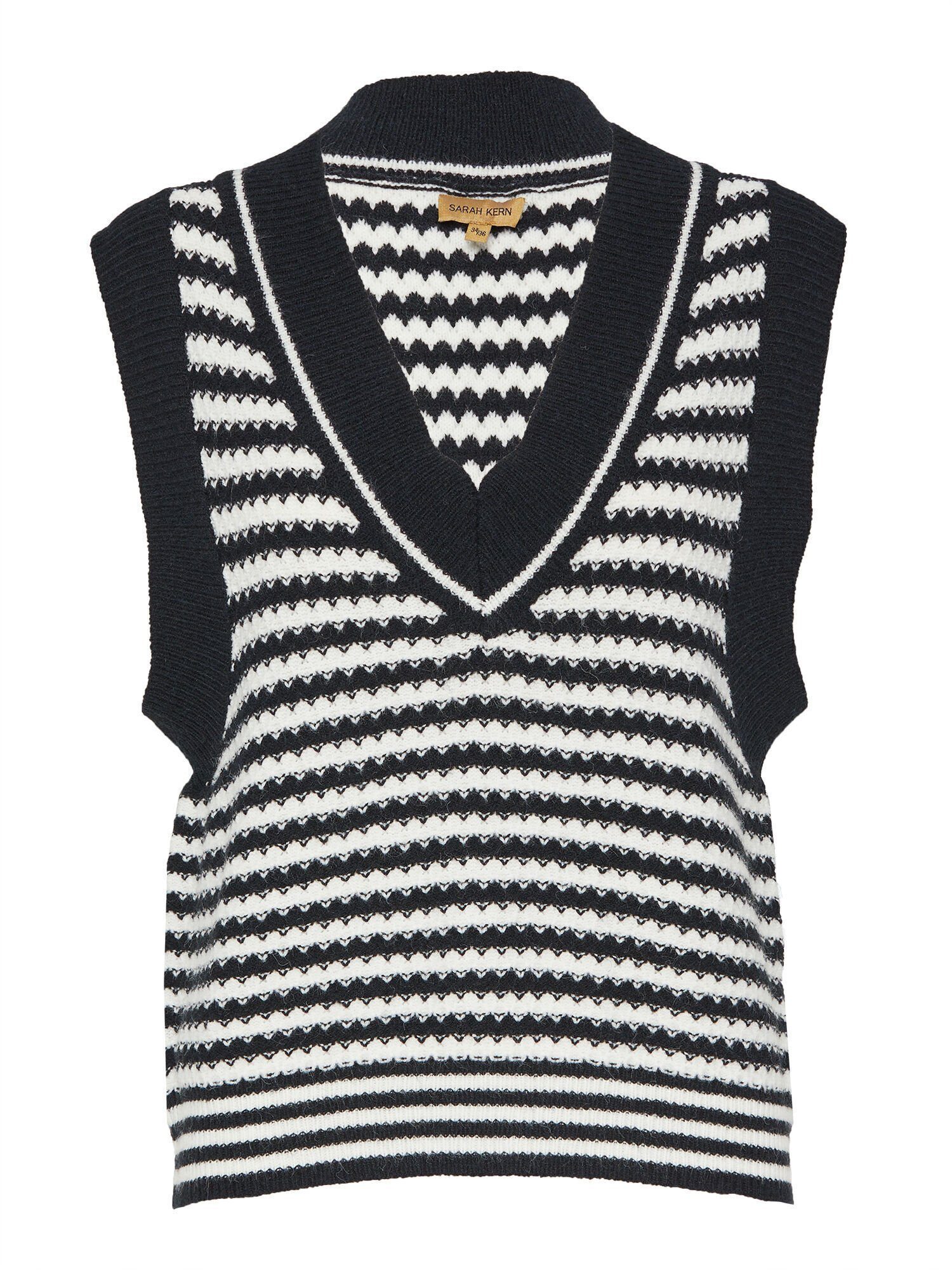 Sarah Kern Pullunder Pulloverweste figurumspielend im Streifen Motiv günstig online kaufen