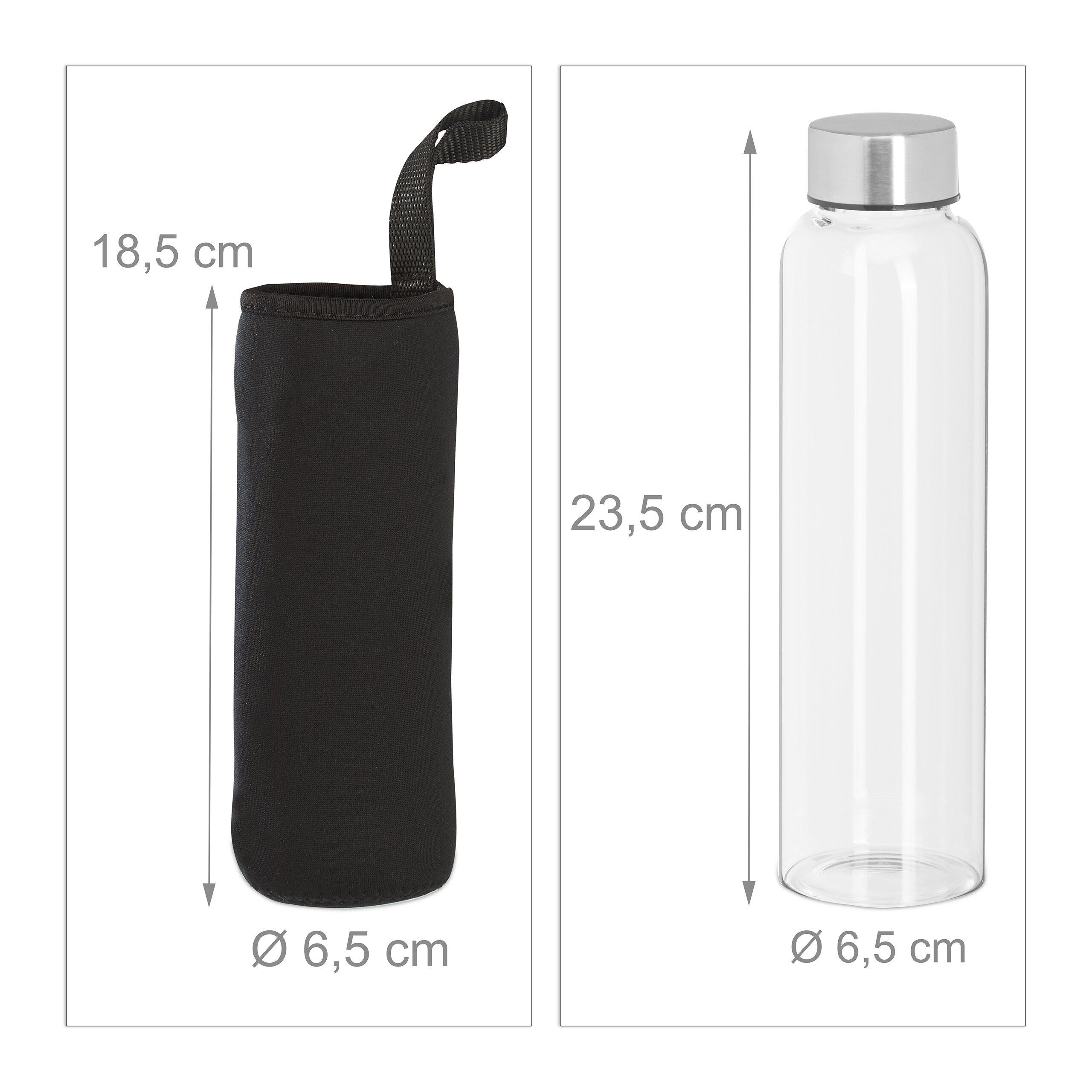 relaxdays Trinkflasche 4er Set Trinkflasche 500 ml – Bild 4 von 5