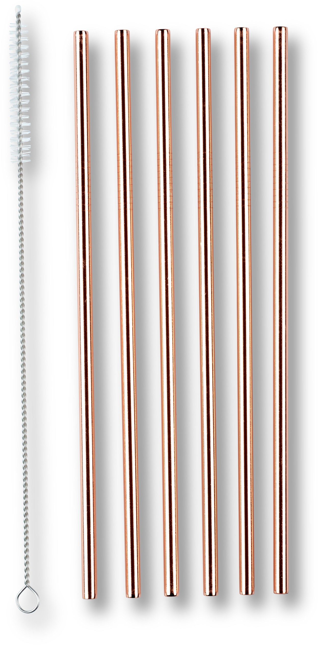 ECHTWERK Trinkhalme, (Set, 6-tlg), Strohhalm-Set, Cocktail Zubehör, Edelstahl, inkl. Reinigungsbürste