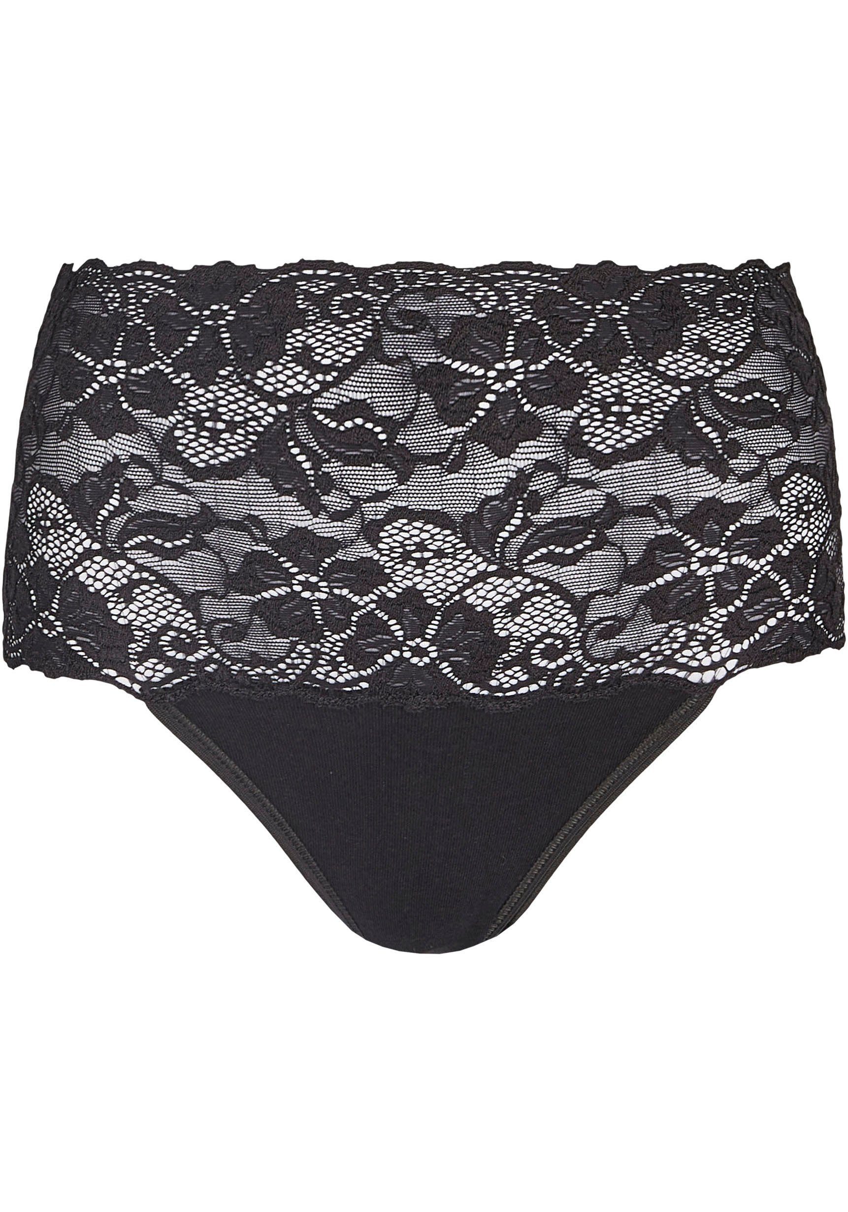 Nina Von C. Taillenslip "Fine Cotton" (2er Pack) eng, elastisch, bequem, feminin, atmungsaktiv, breiter Bund mit Spitze