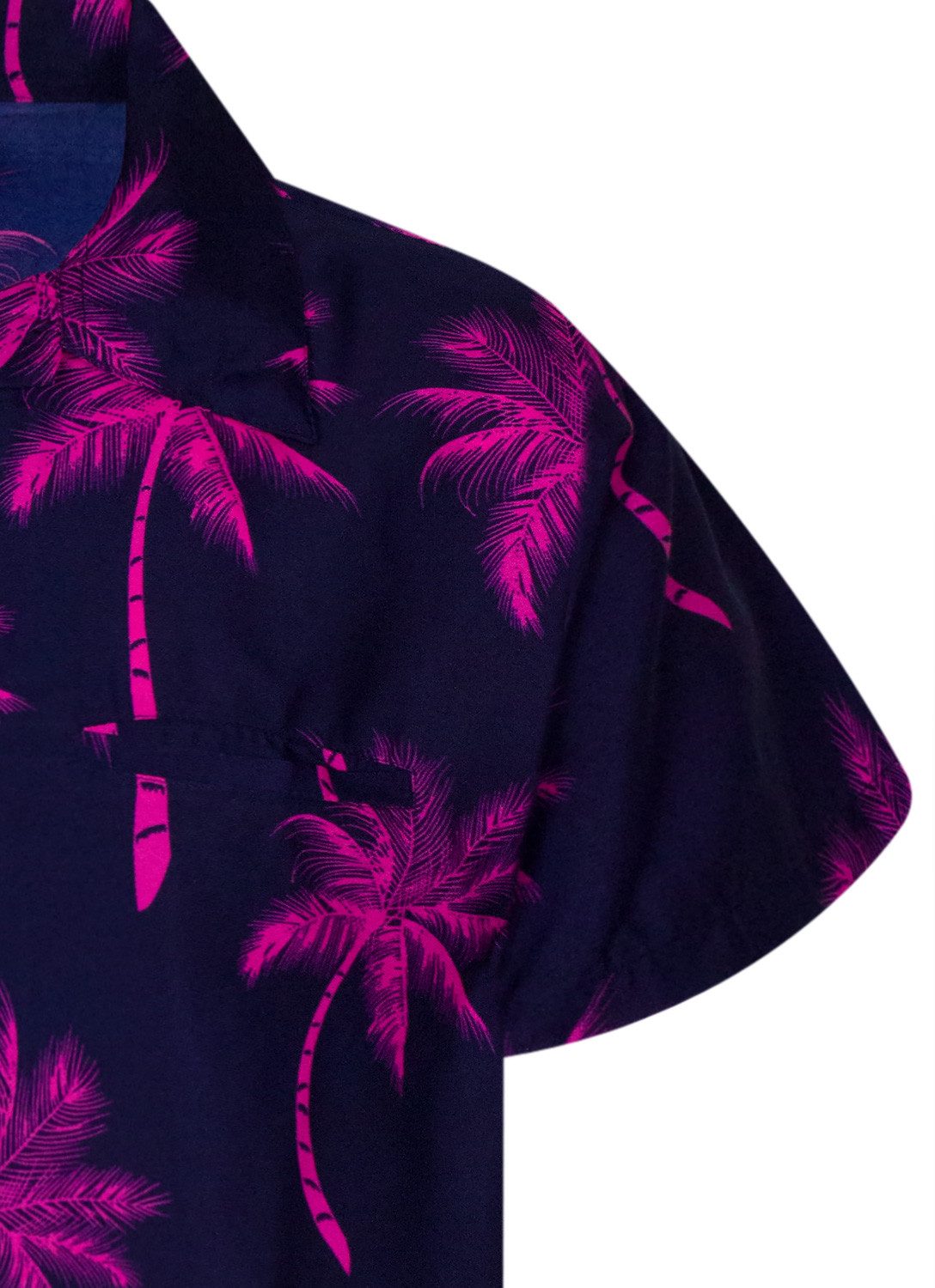 King Kameha Hawaiihemd "Palmshadow" Funky Hawaii-Hemd Herren Kurzarm Front-Tasche Sommerhemd – Bild 4 von 5