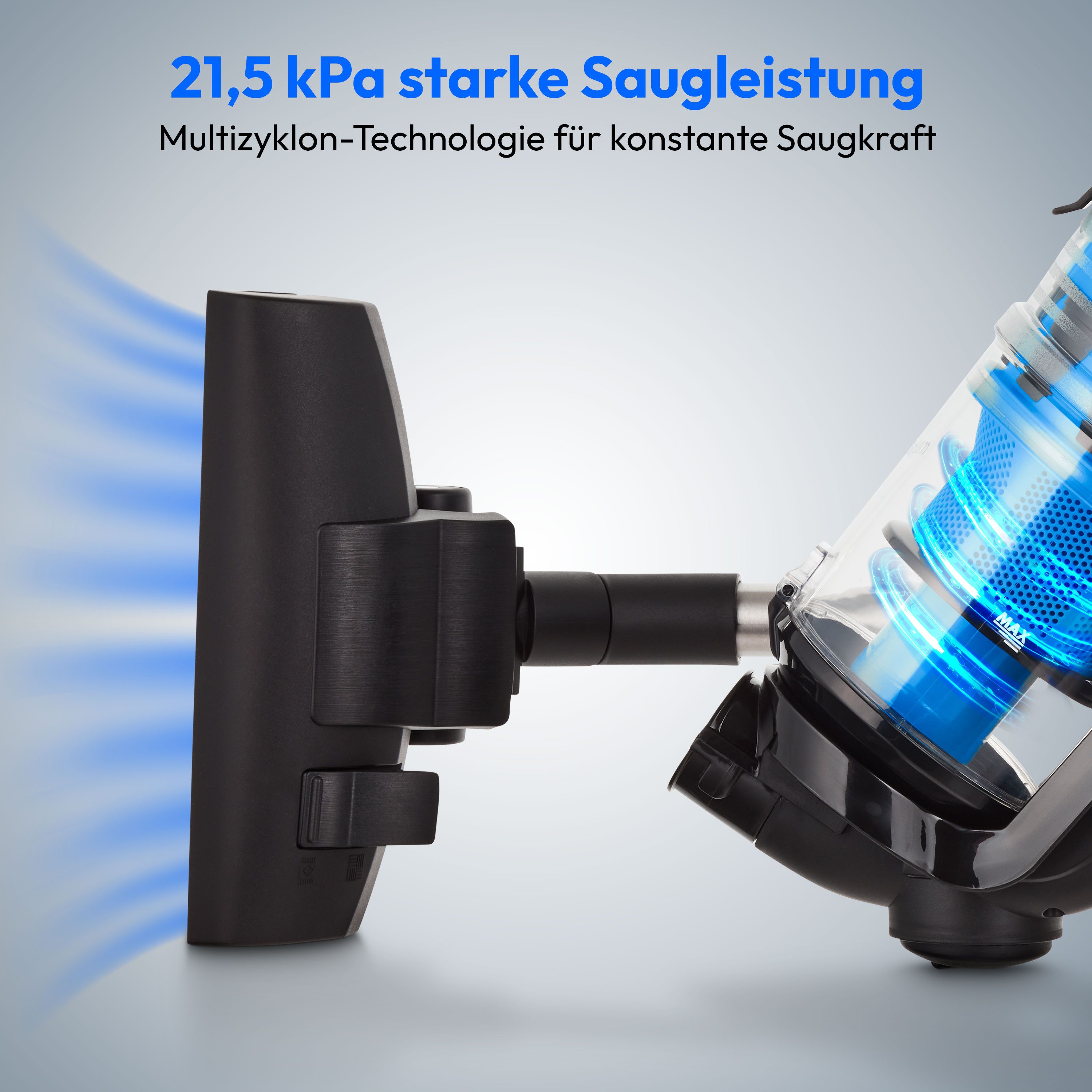Medion® Bodenstaubsauger P2000 (MD 11905), 21,5 kPa Saugleistung, 2L, Multizyklon-Technologie, 700 W, beutellos, 5,2 Meter Kabellänge, HEPA 13 Filter, 72 dB, integriertes Zubehör