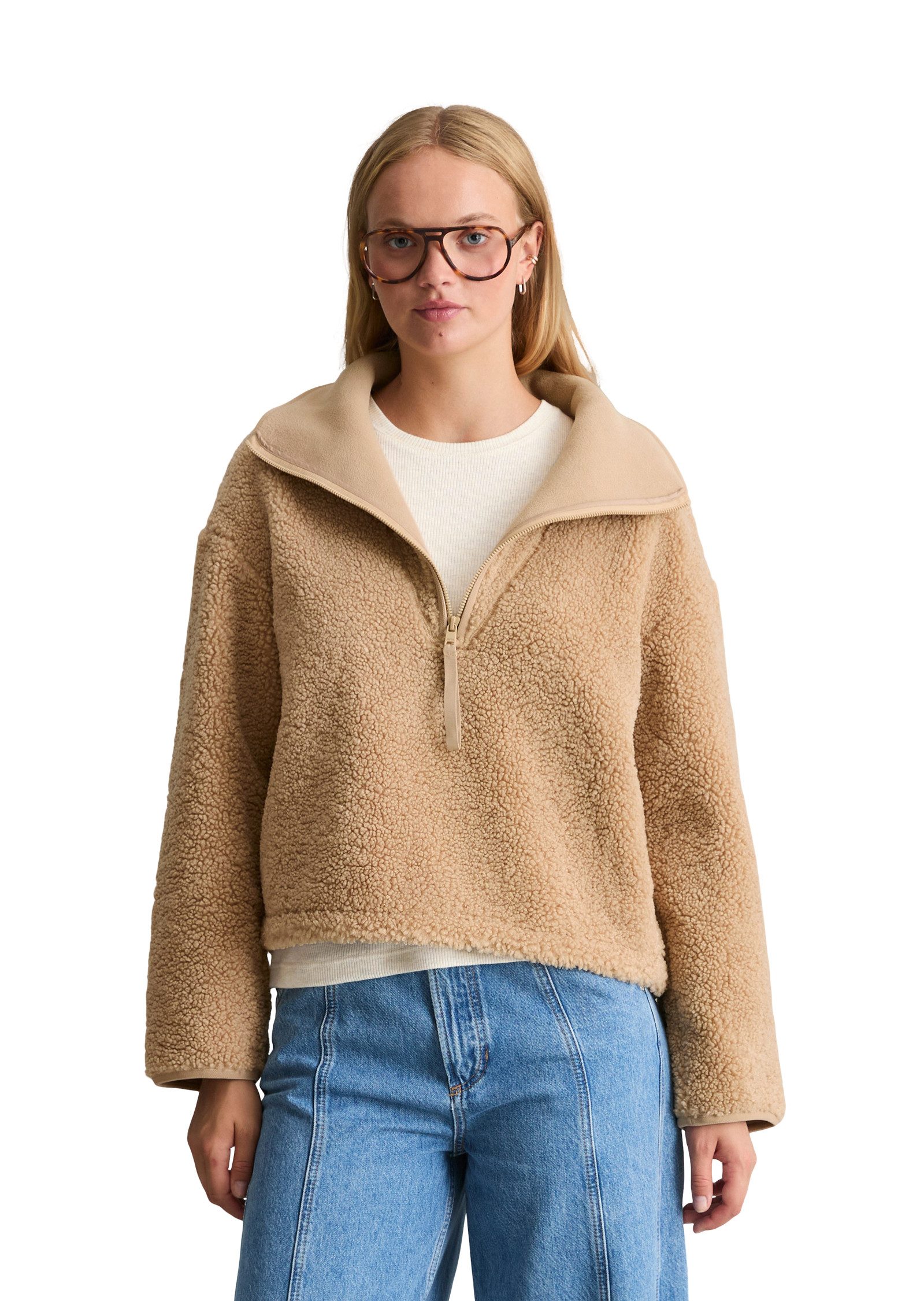 Marc O'Polo DENIM Plüschjacke aus recyceltem Polyester