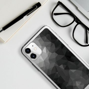 DeinDesign Handyhülle Mosaik Muster Tarnmuster Polygonal Mosaic Schwarz/Weiß, Apple iPhone 11 Silikon Hülle Bumper Case Handy Schutzhülle