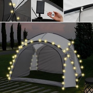 Melko Lichtzelt Camping Gartenpavillon Partyzelt Solar LED 3,5x3,5m Festzelt Bierzelt, Personen: 4 (Stück), LED - Solarbetrieb