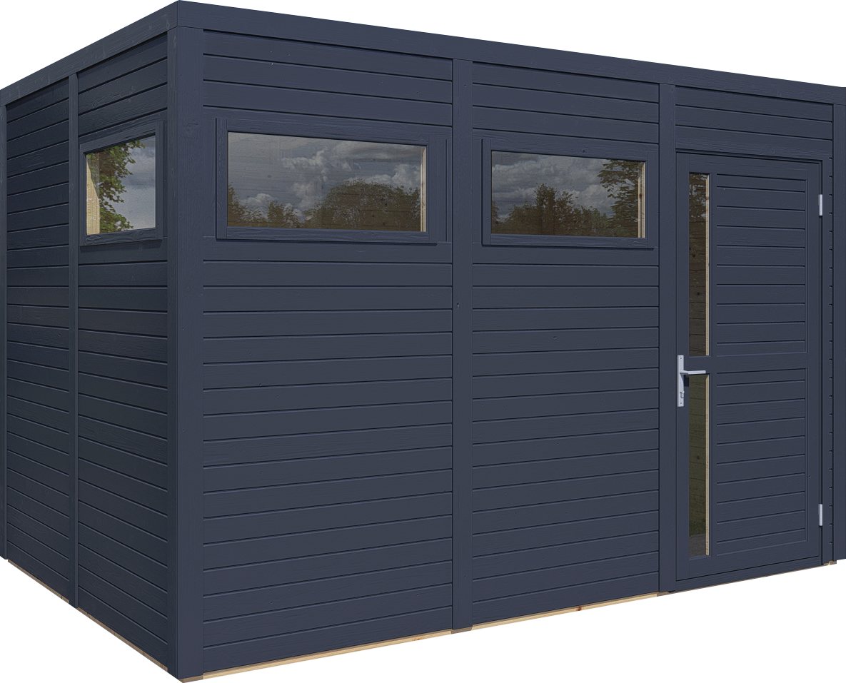 Thumbnail - BERTILO Gartenhaus Cubus 3 anthrazit, BxT: 337x240 cm