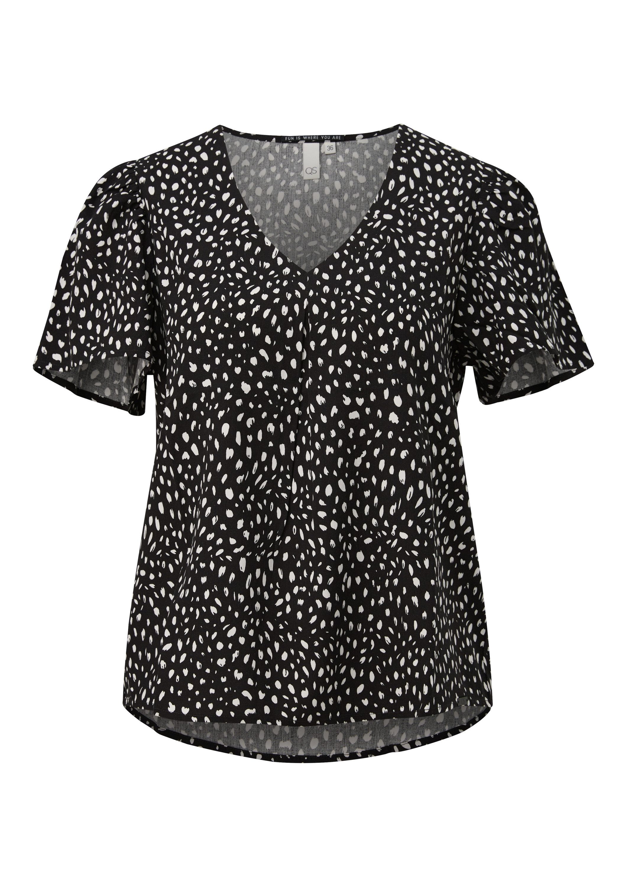 QS Kurzarmbluse Bluse Viskose Bluse mit günstig online kaufen