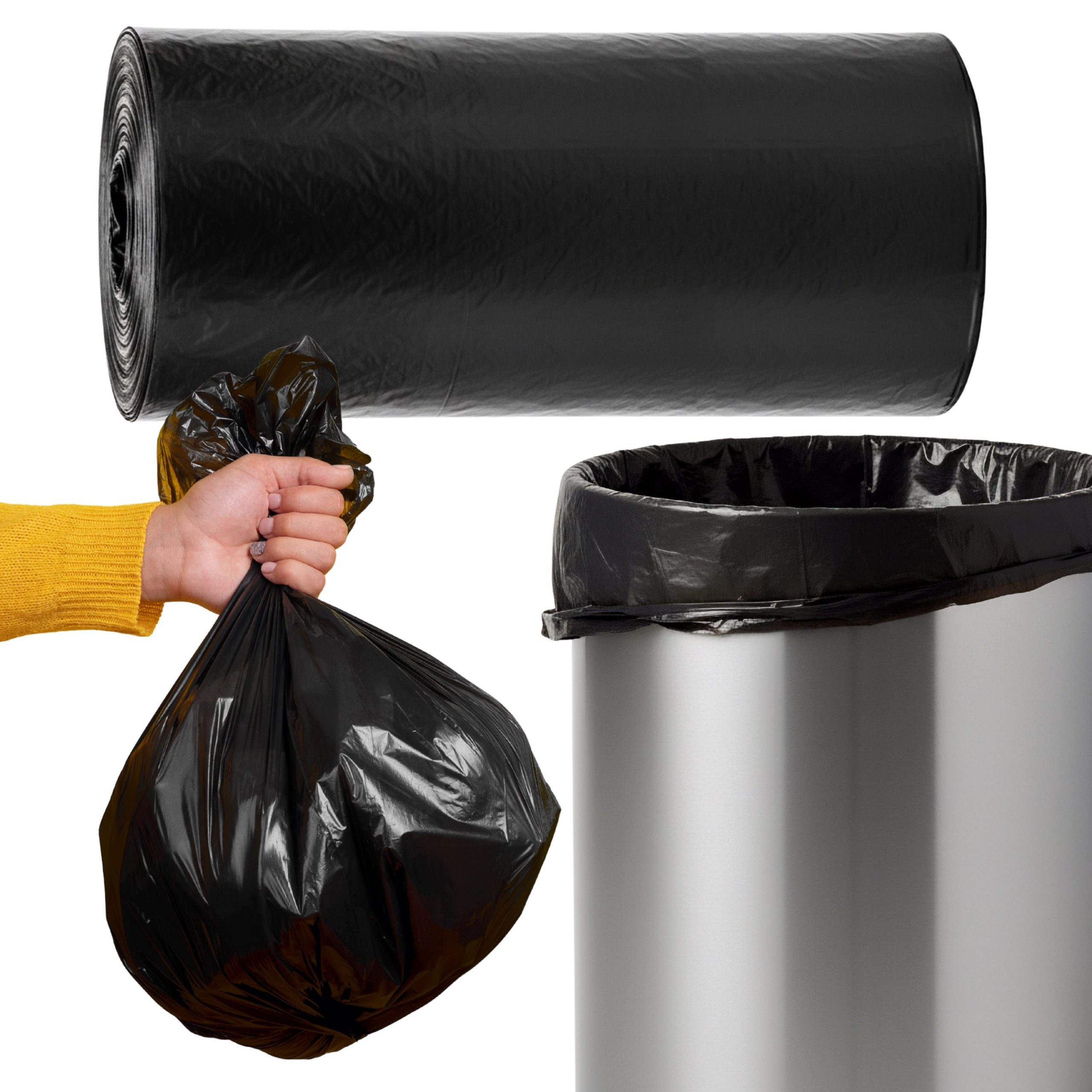 Sarcia.eu Müllbeutel Schwarze 35L Abfallsäcke, robust, universal – 50 Stück