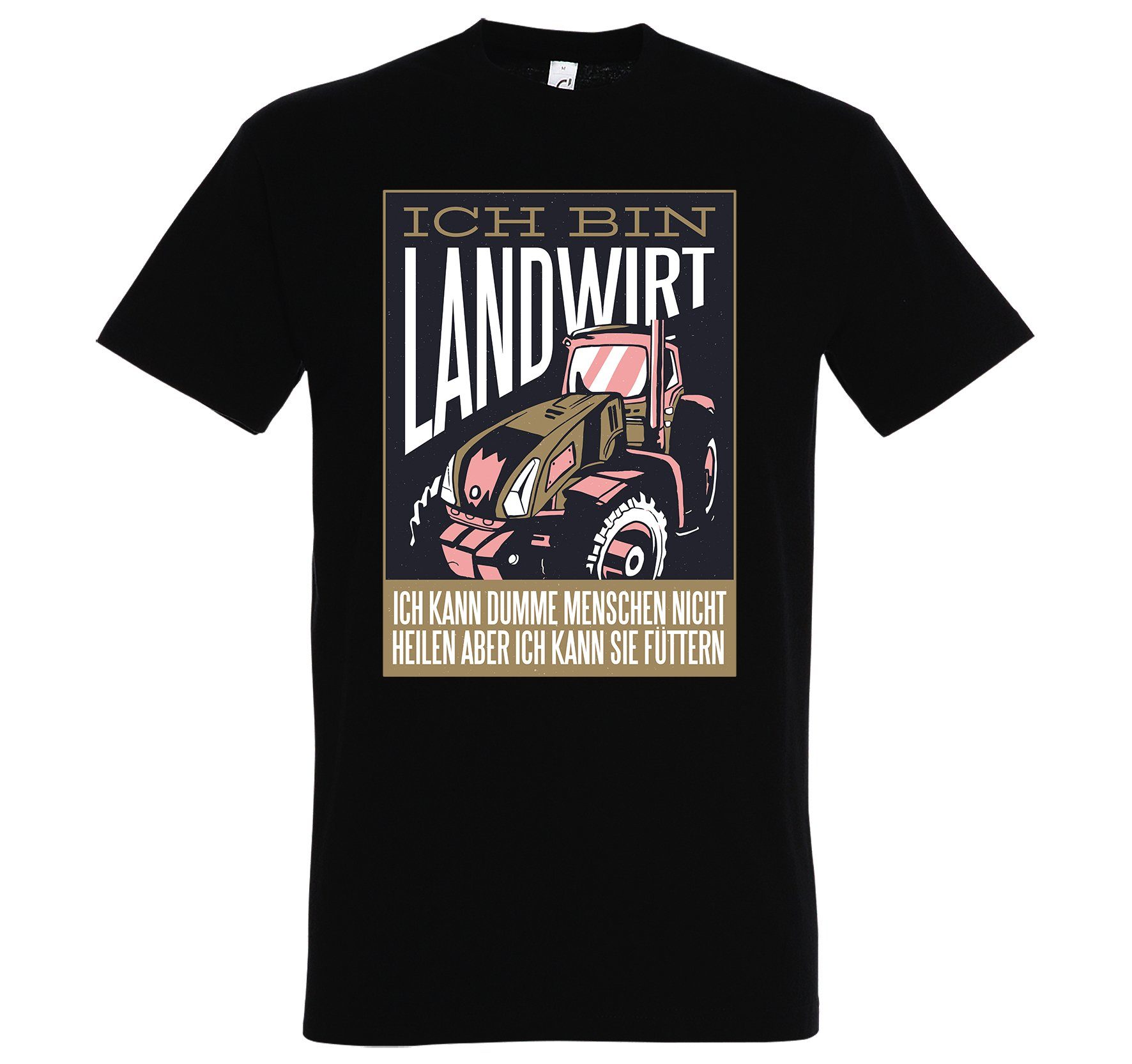 Youth Designz Print-Shirt Landwirt Herren T-Shirt mit lustigem Logo Aufdruck Schwarz