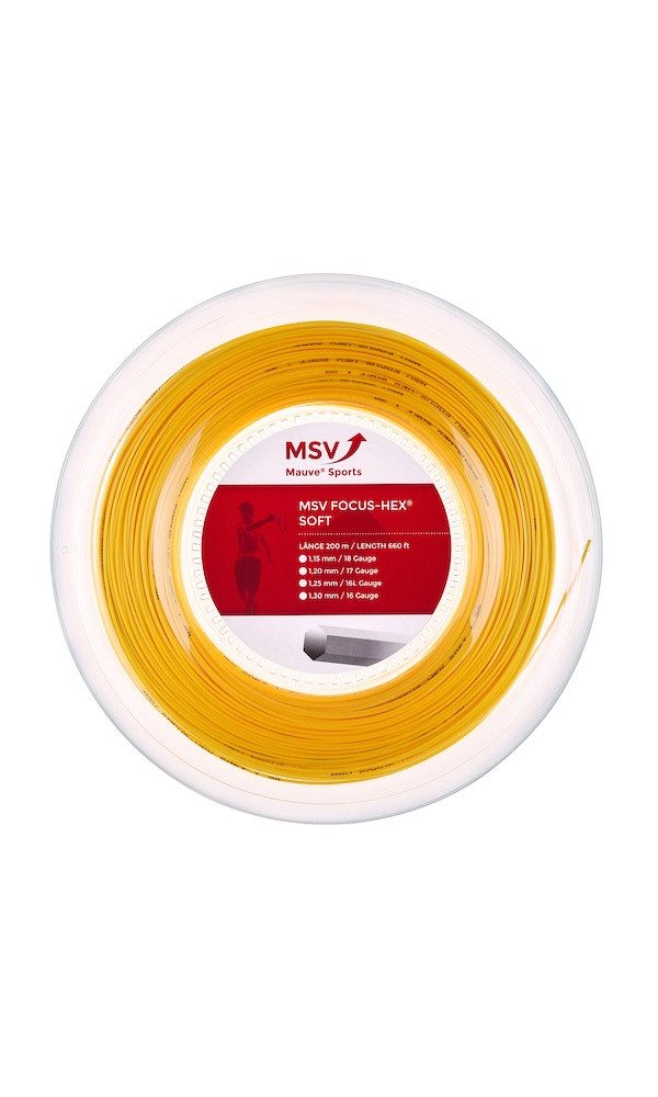 Tennissaite Focus Hex Soft 1.20 (Haltbarkeit+Touch) gelb 200m Rolle