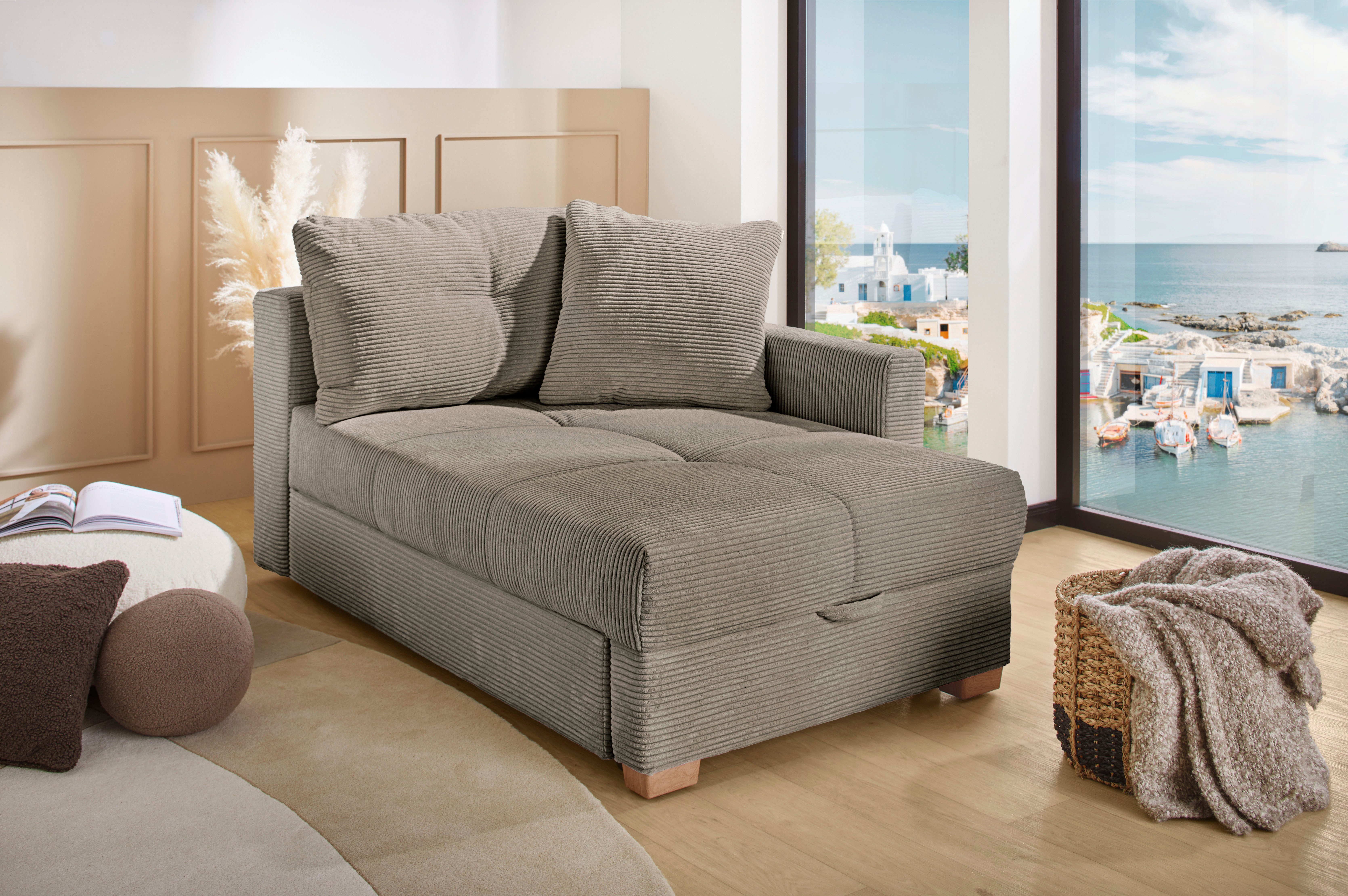 Jockenhöfer Gruppe Recamiere Romeo, B: 164 cm, Liegefl: 90x210 cm, Schlaffunktion, Schlafsofa mit Bettfunktion, Bettkasten & Kissen, Federkern