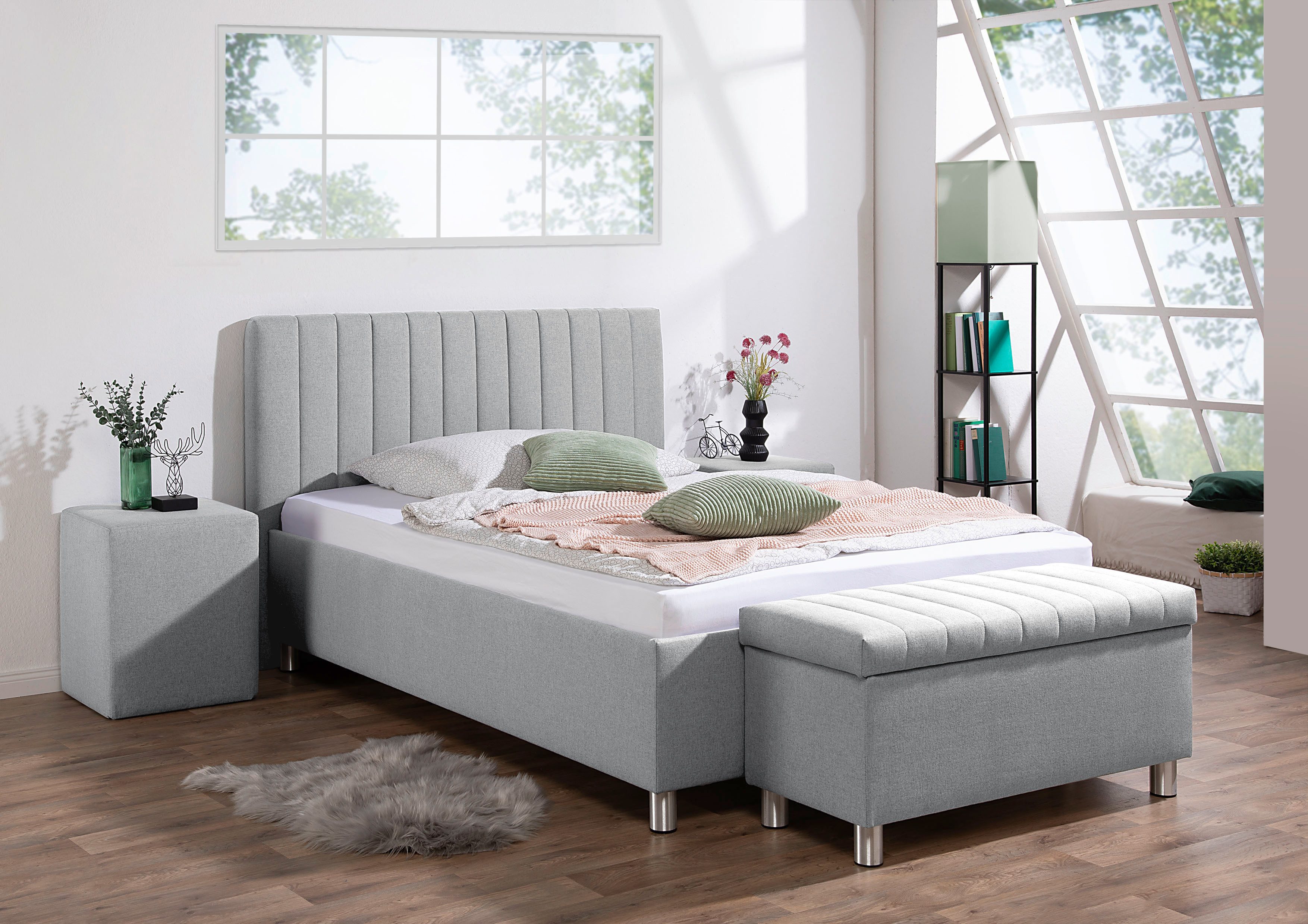 Maintal Polsterbett Kieferwald, mit Bettkasten, wahlweise mit Bonnell- oder Taschenfederkern Matrazte