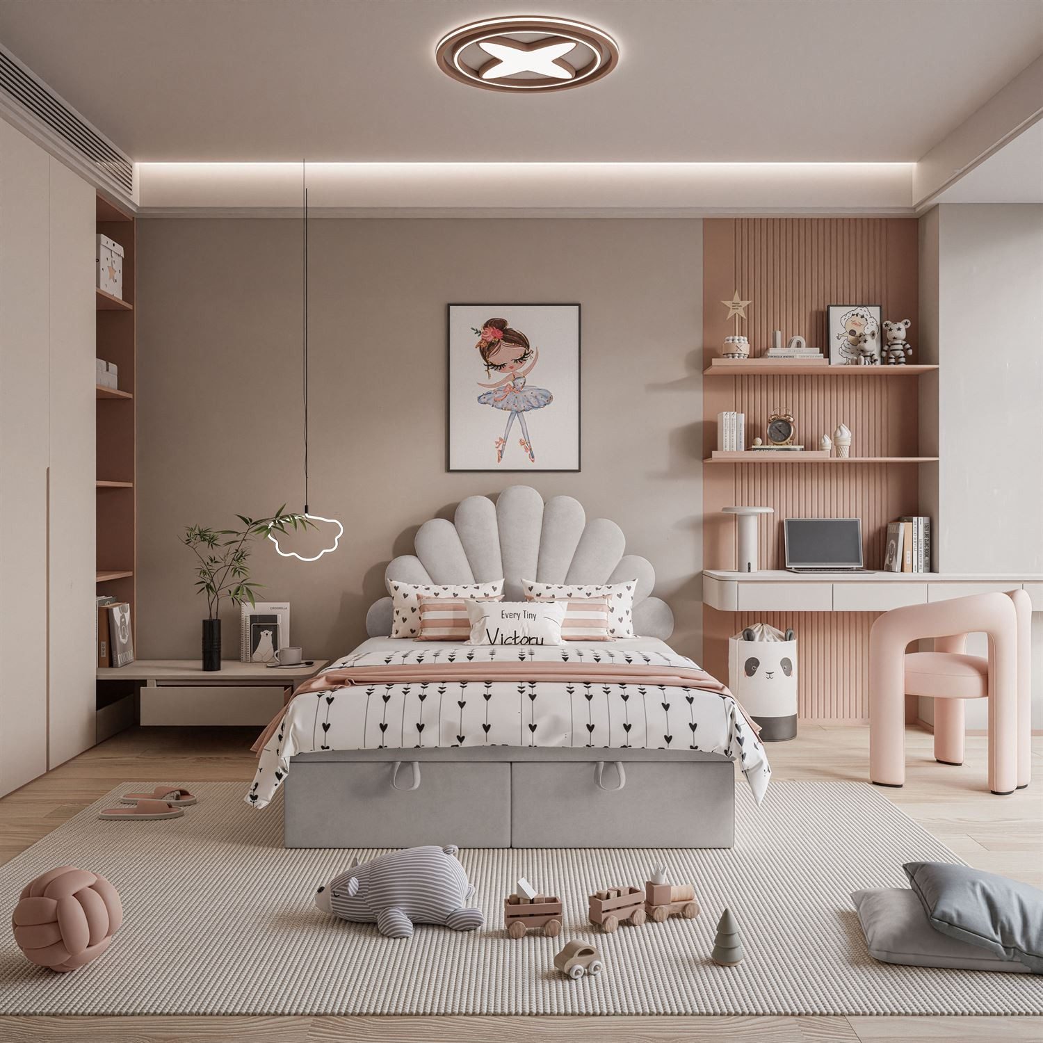 Lookway Boxspringbett ASHLEY Polsterbett mit Muschel-Kopfteil und Bettkaste günstig online kaufen