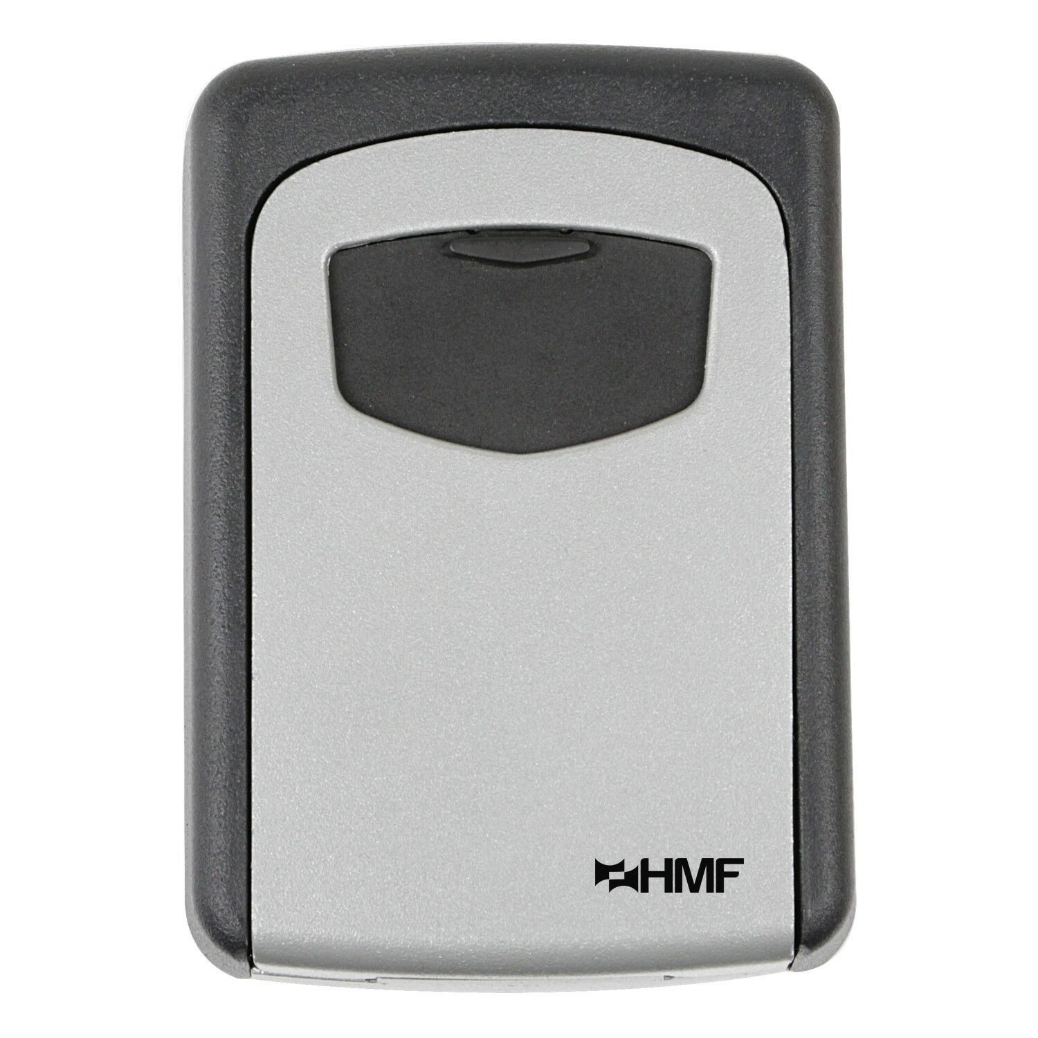 HMF Schlüsseltresor 326 Schlüsselsafe mit 4-stelligem Zahlencode, Schlüsselversteck zur Wandmontage außen 12,2 x 8,7 x 4 cm, Grau