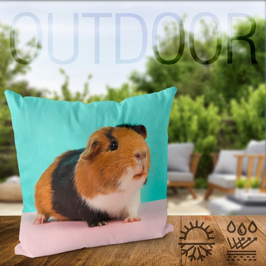 Meerschweinchen Haustier Tier VOID Meerschweinchen Hamster Kissenbezug, Kissenbezug Maus Zoo Sofa-Kissen (1 Stück), rosa