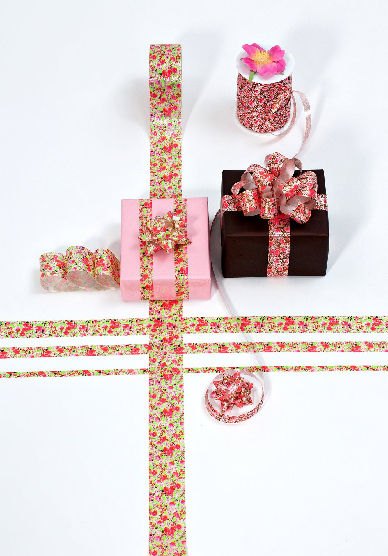 Star Geschenkpapier, Geschenkpapier einfarbig 70cm x 2m Rolle Rosa glänzend