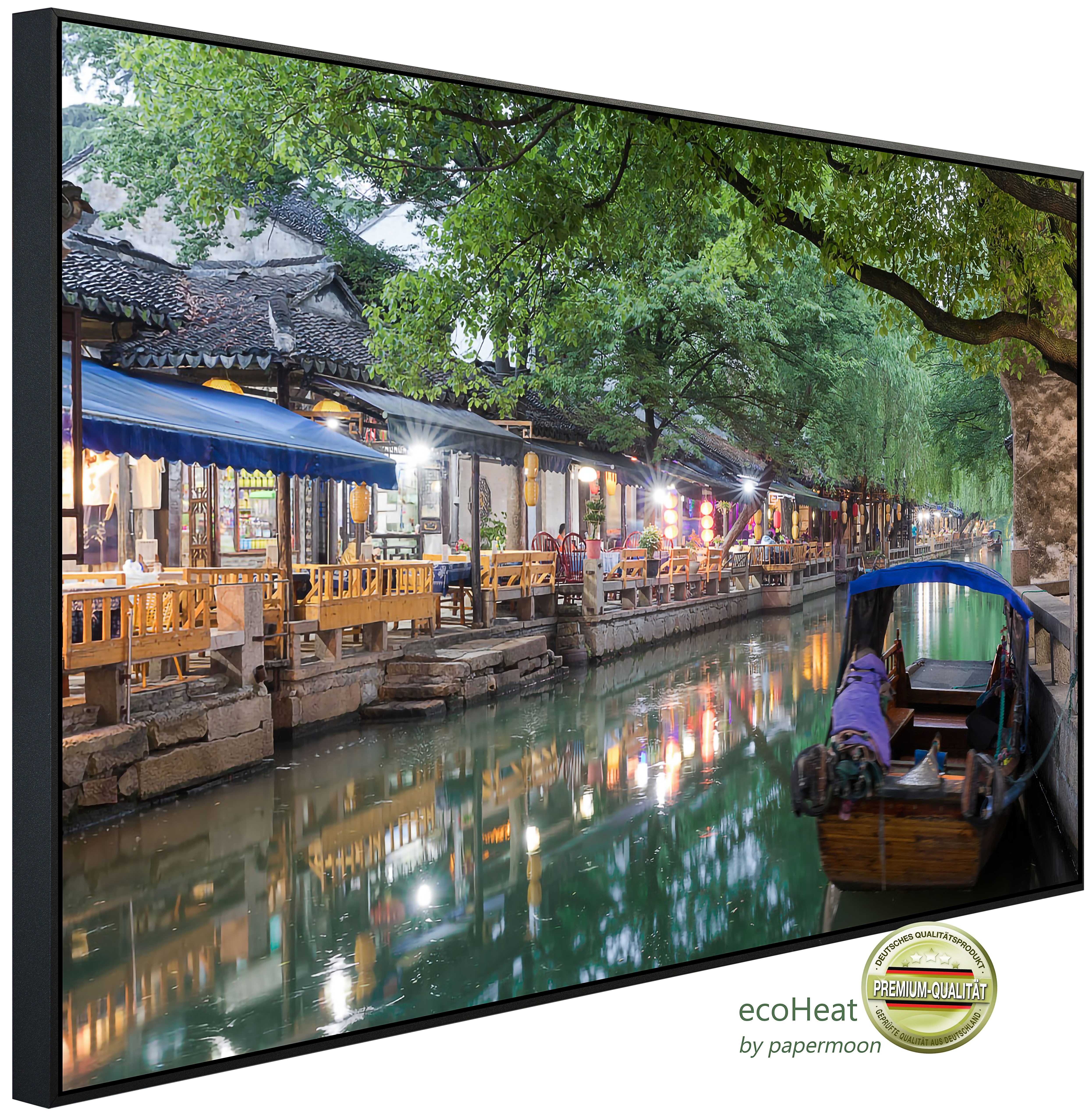 Papermoon Infrarotheizung INFRAROT-BILD-HEIZUNG, Häuser am Fluss, TÜV-Rheinland/GS zertifiziert, angenehme Strahlungswärme