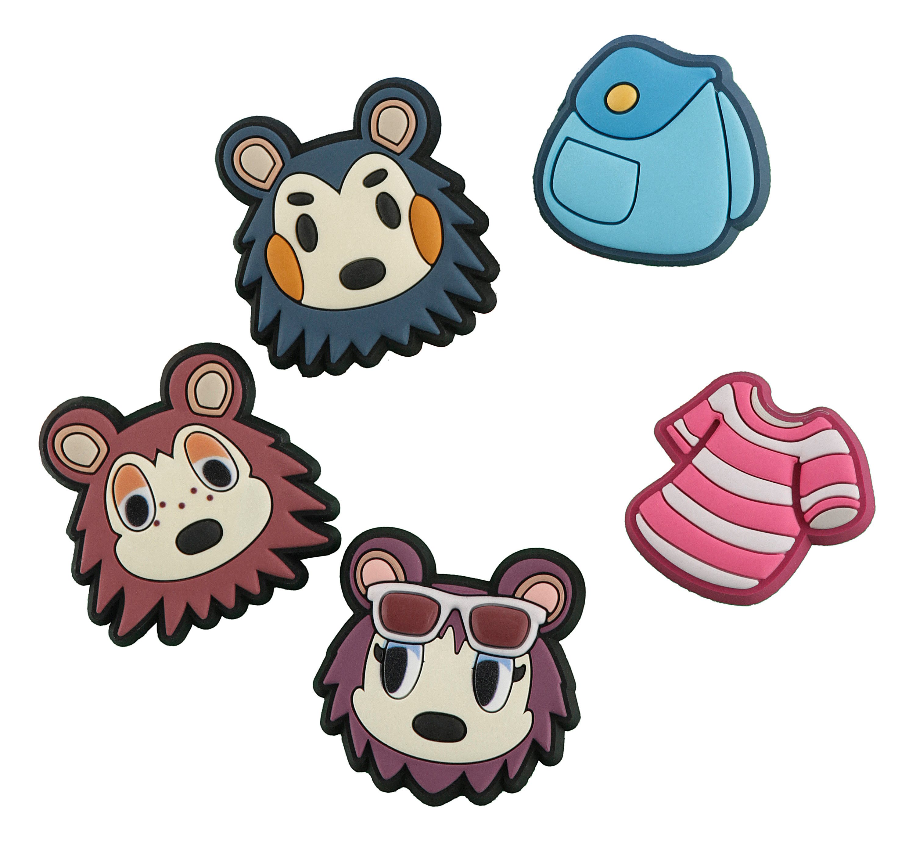 Crocs Schuhanstecker Jibbitz™ Animal Crossing 5 Pack (Set, 5-tlg., Kein Spielzeug. Nicht für Kinder unter 3 Jahren geeignet), Anstecker mit Animal Crossing Motiven