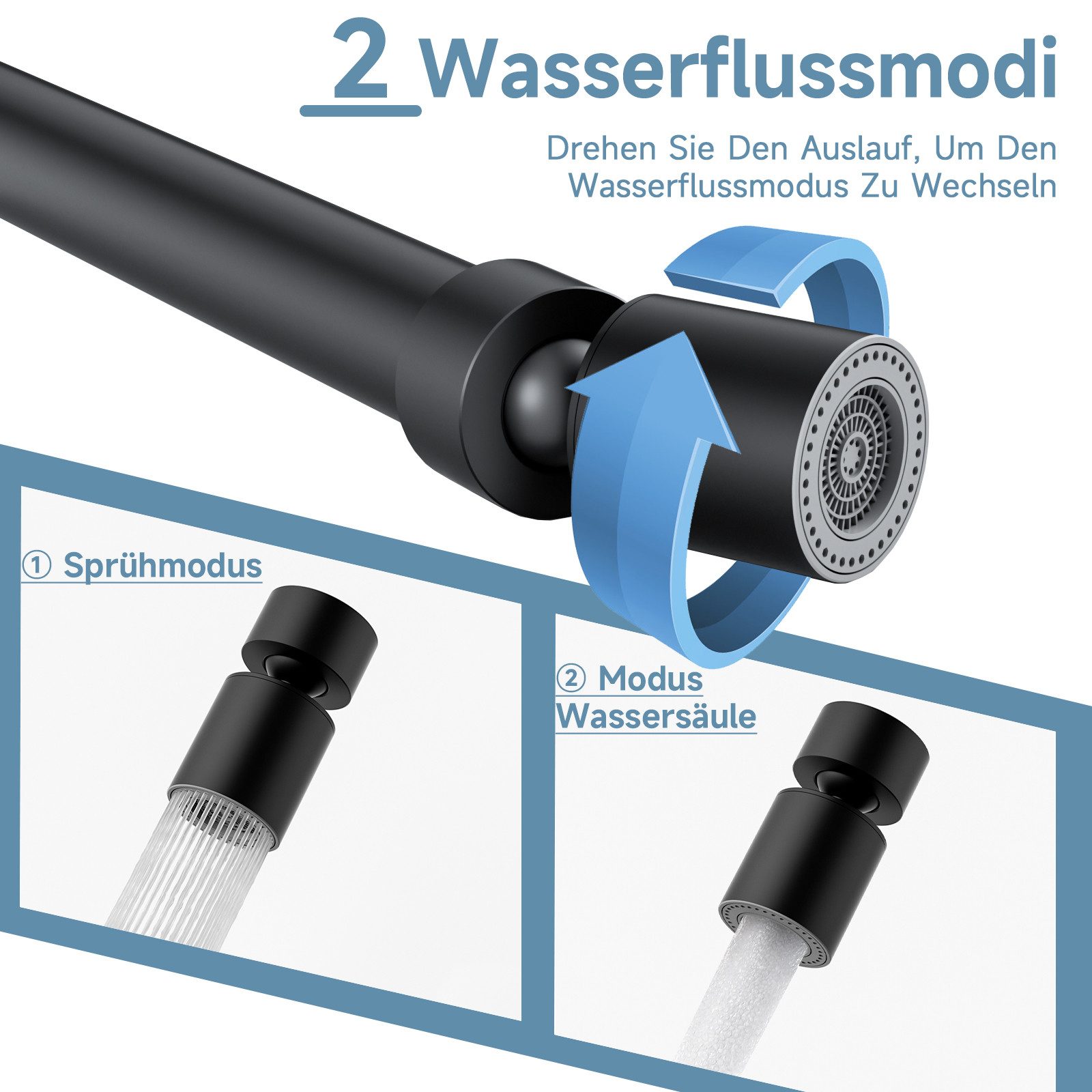 Oihpaw Durchlauferhitzer Wasserhahn Mit Durchlauferhitzer Elektrischer Wasserhahn, 3000W Temperaturanzeige elektrischer wasserhahn, Wasserhahn küche 360° schwenkbar